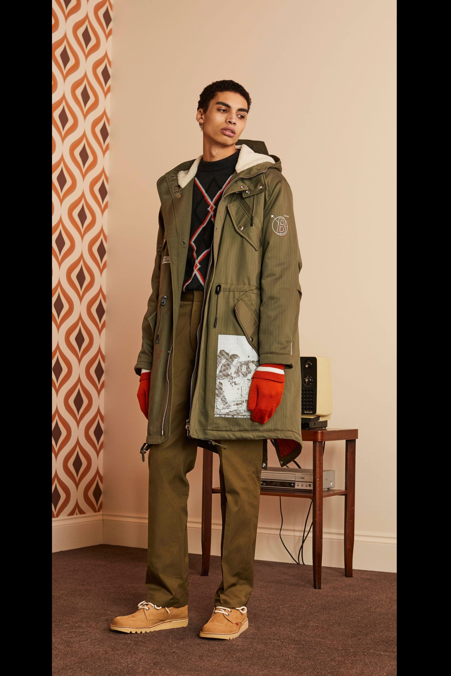 green relaxed parka and pants
