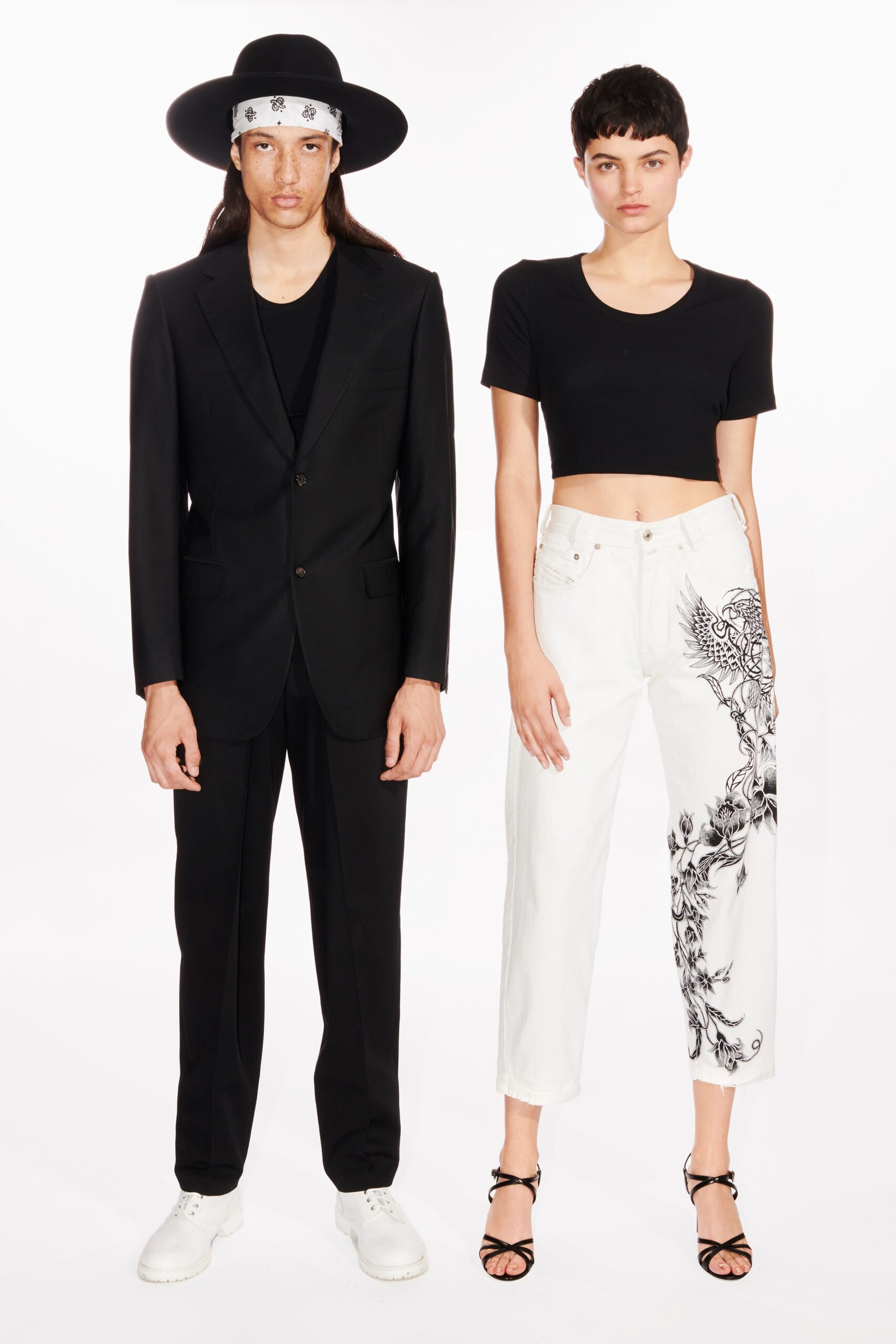 black blazer and black t-shirt