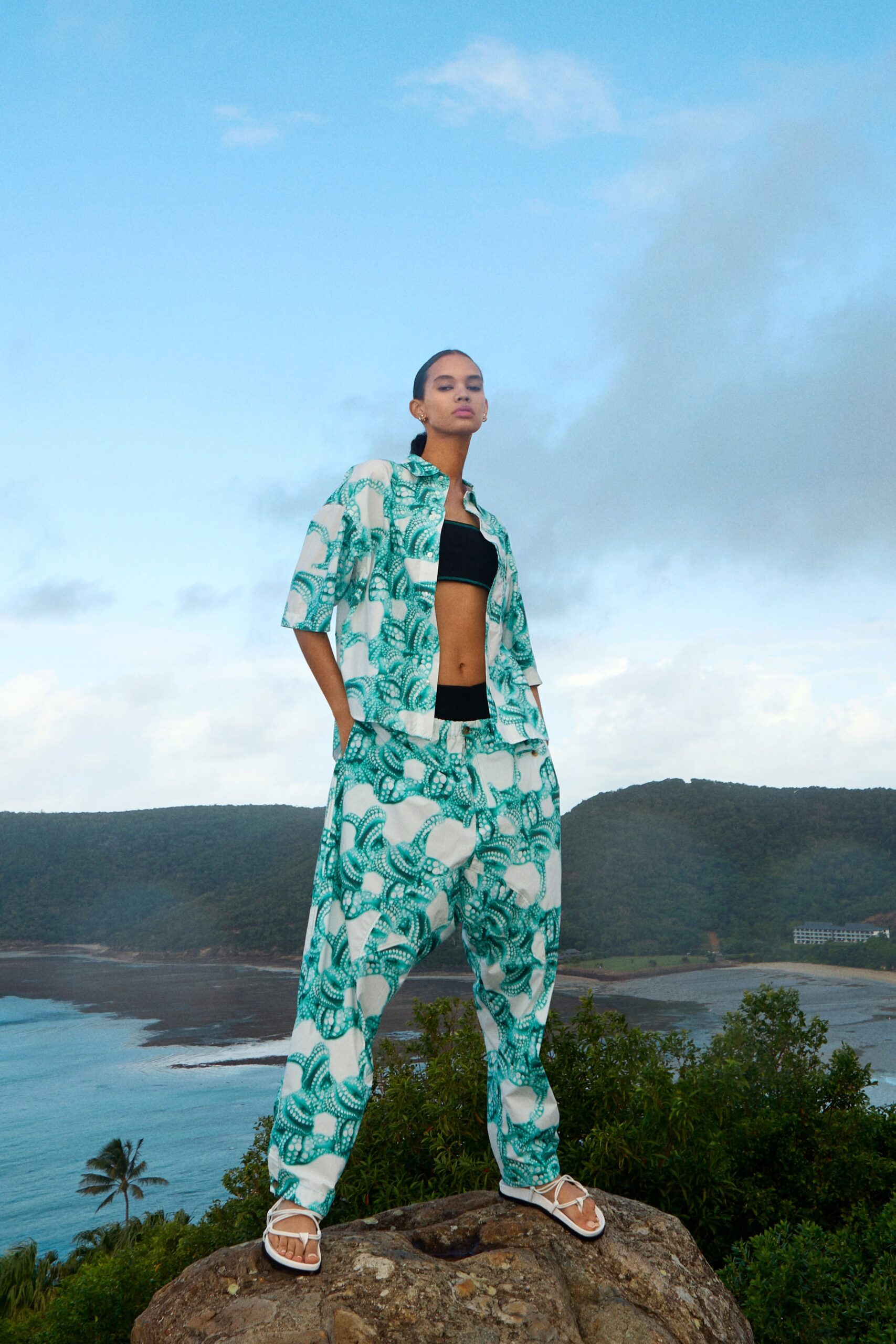 relaxed printed shirt and pants