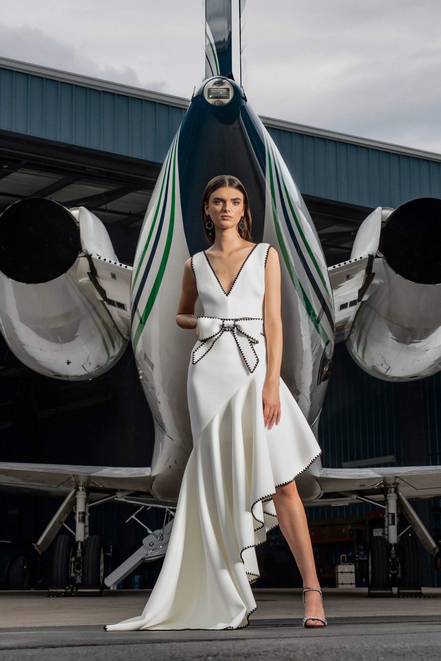 white silk sleeveless dress