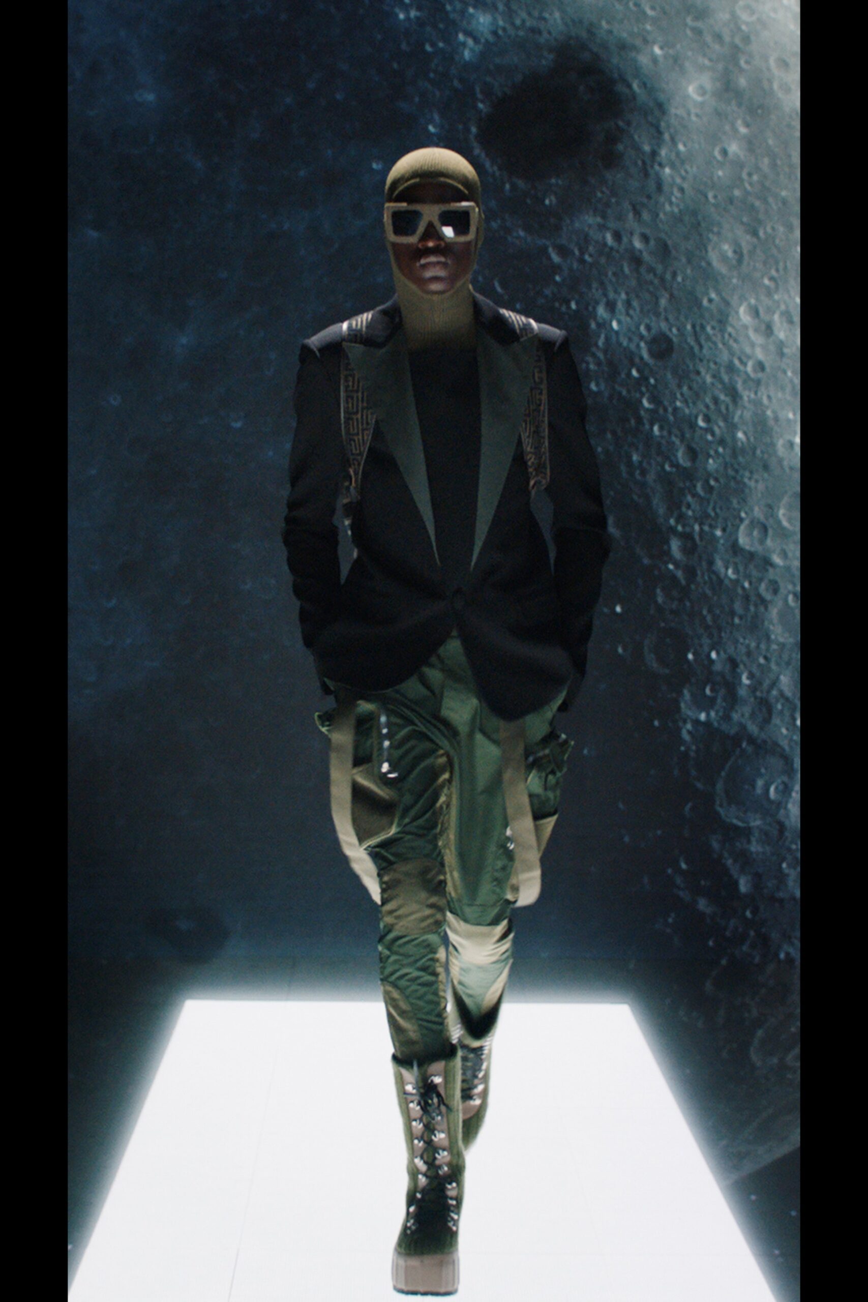 green silk fitted zippered pants