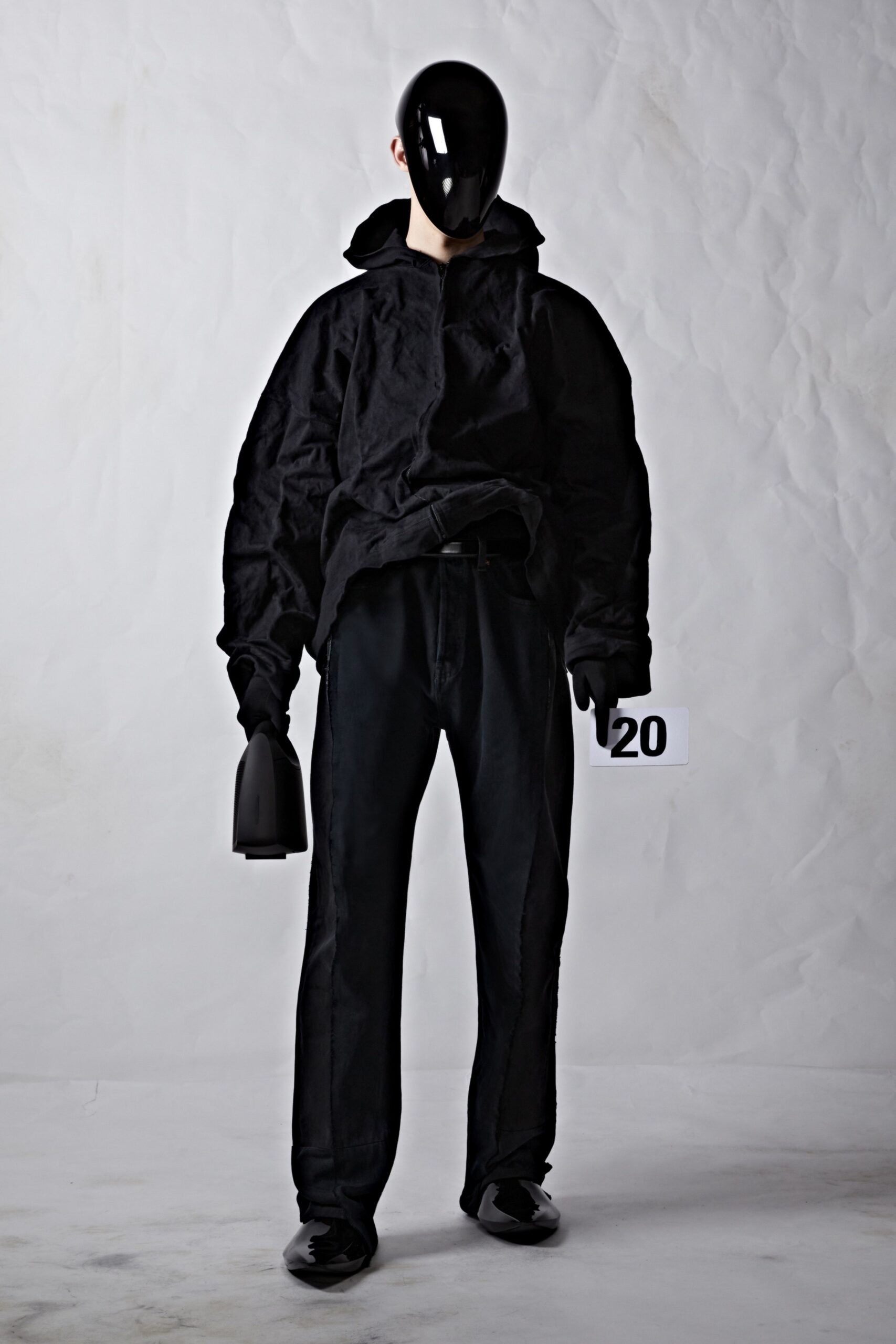 black oversized hoodie with relaxed pants