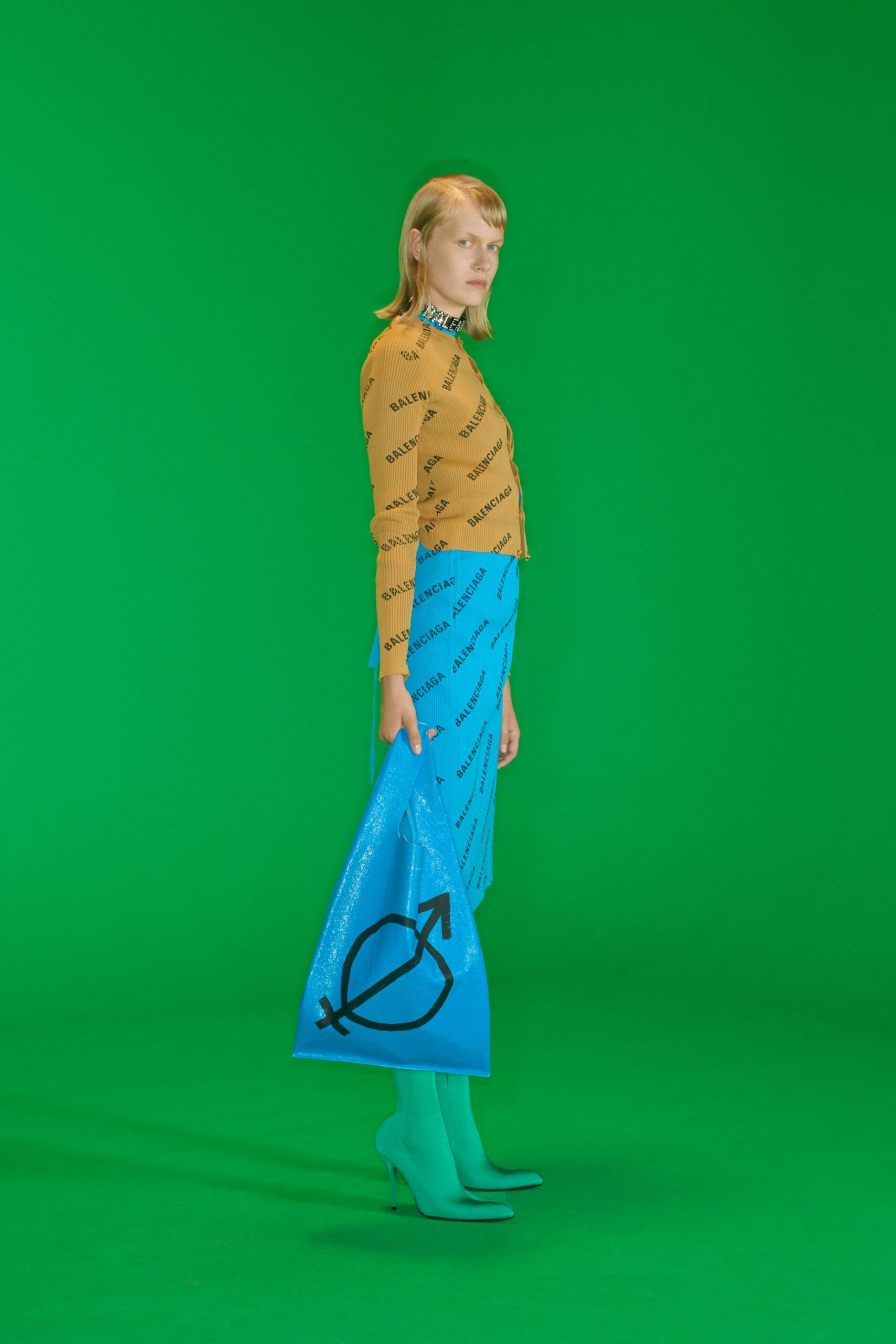 blue vinyl printed bag