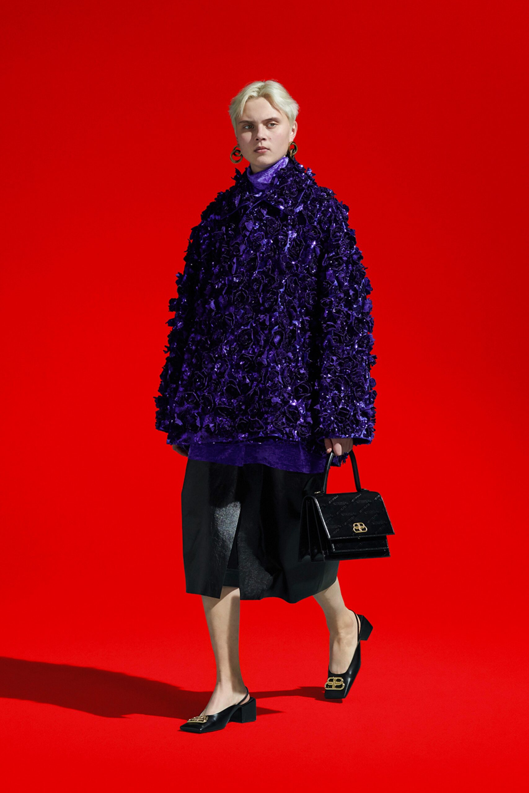 oversized purple velvet coat