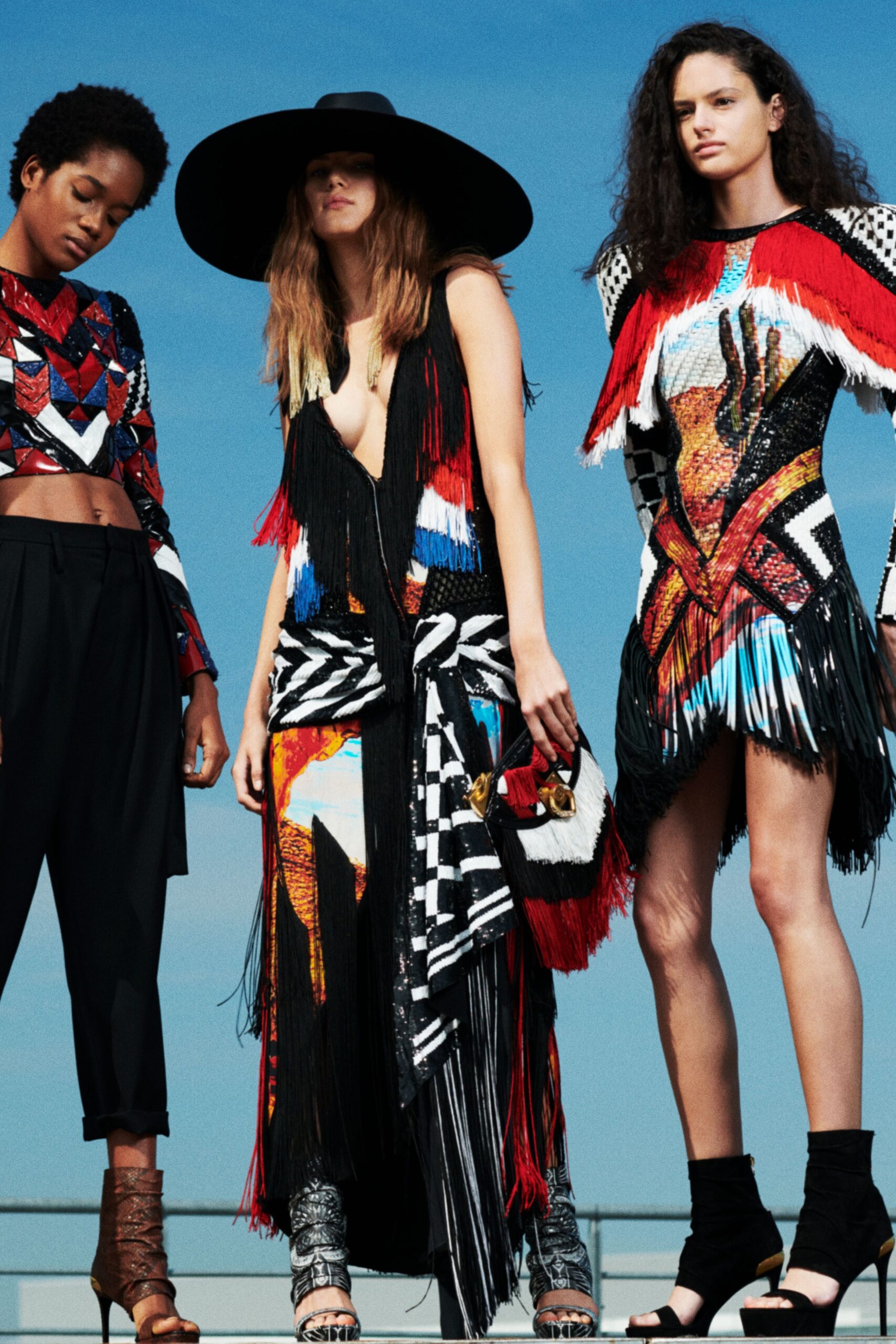 fringed printed mini dresses and relaxed pants