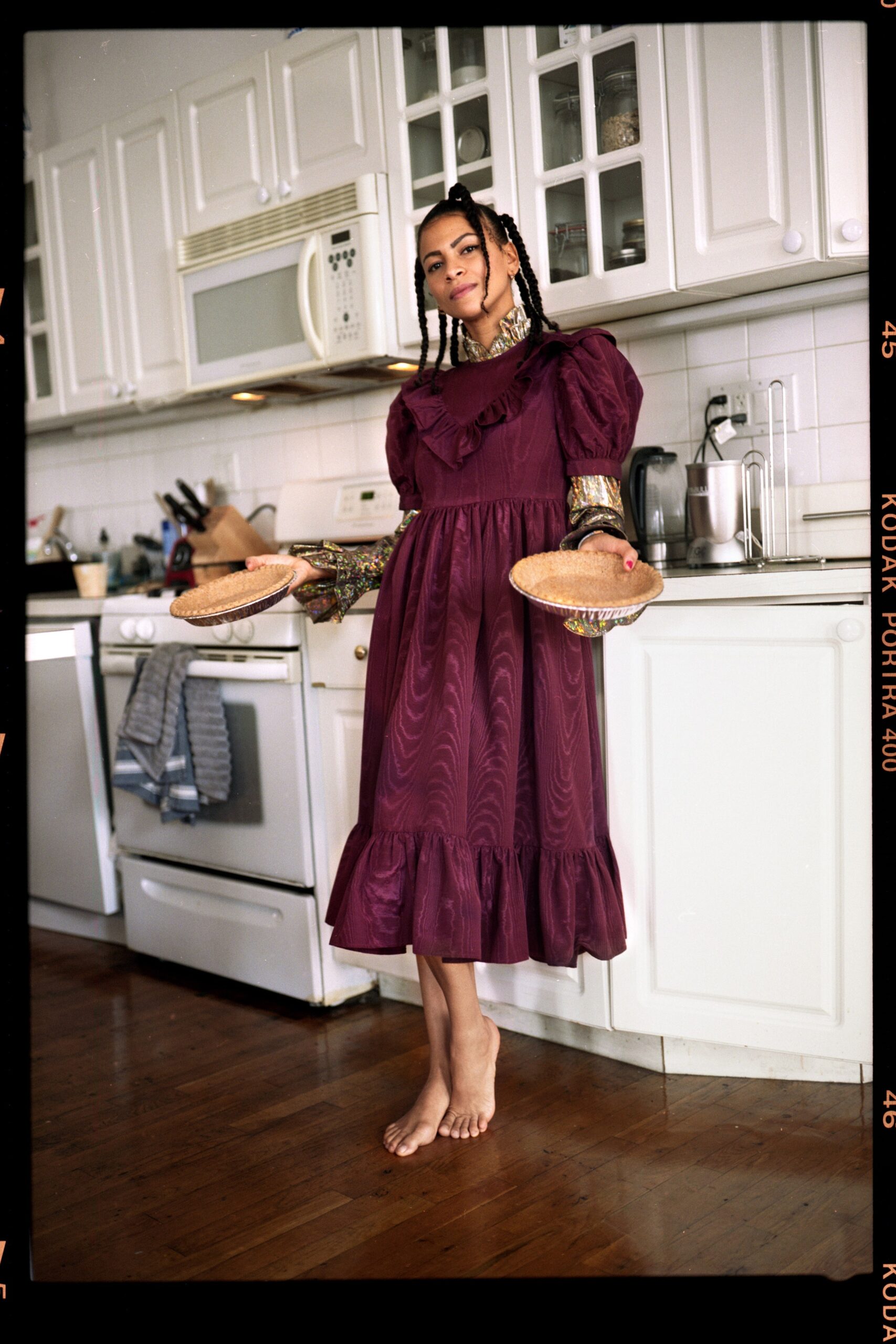 purple relaxed midi dress