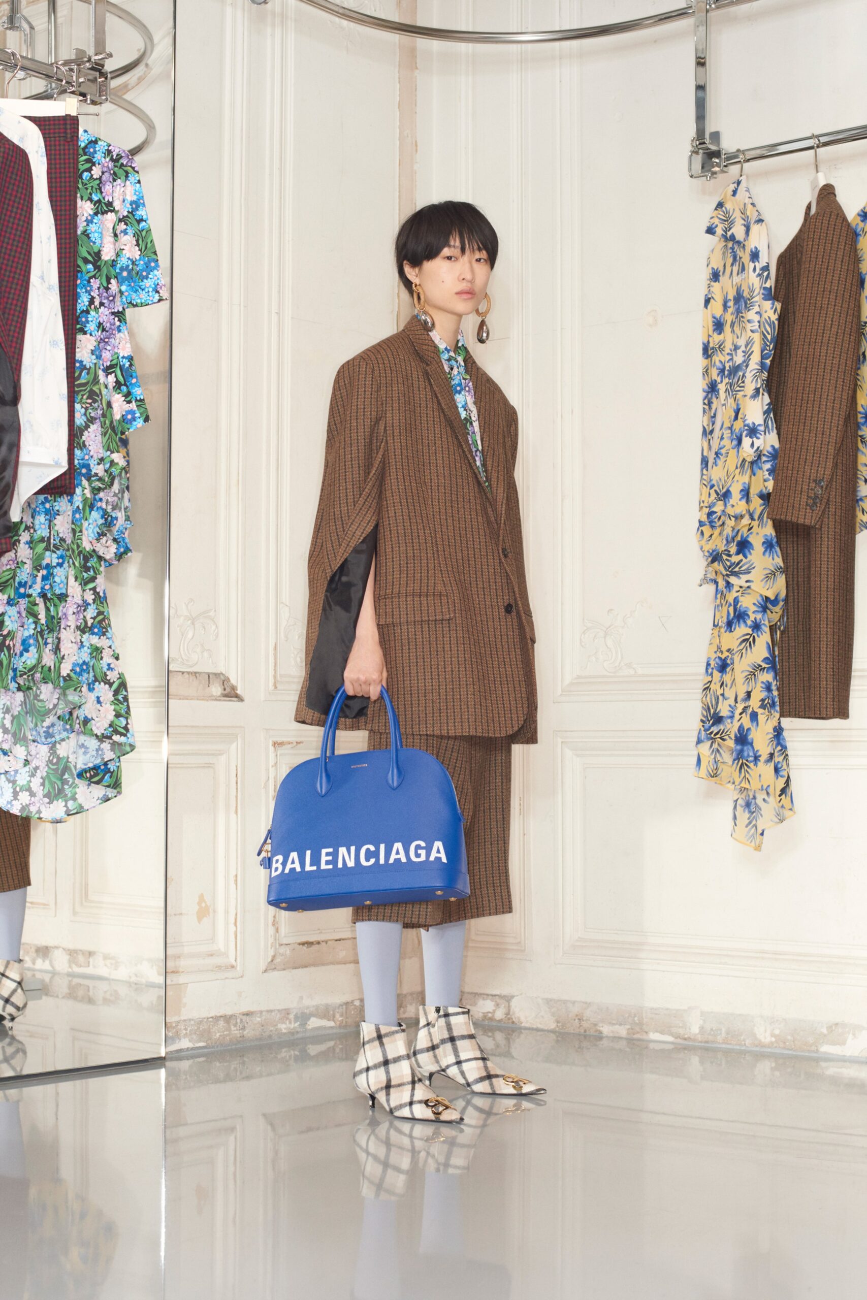 blue vinyl printed bag