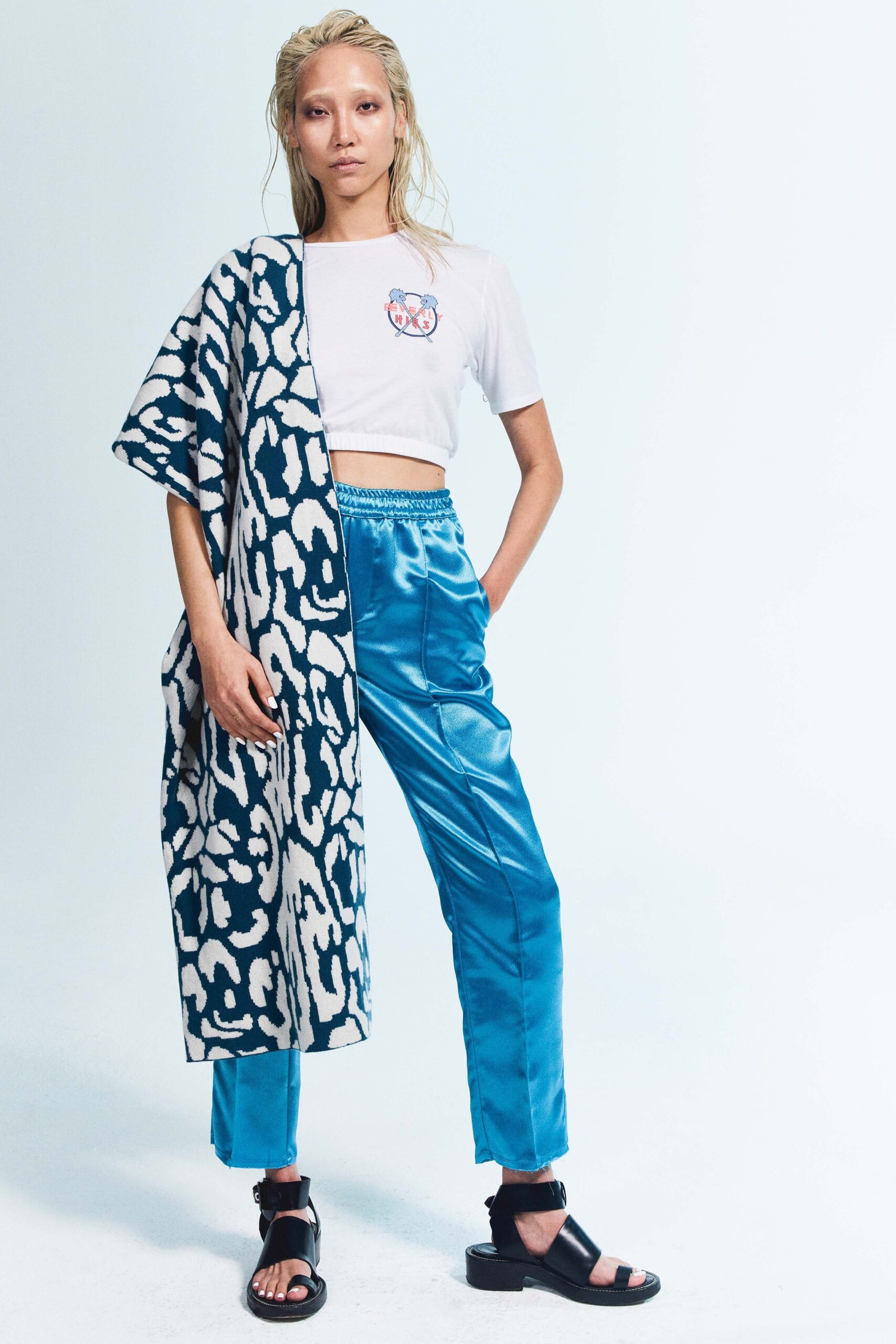 black cotton oversized layered cape