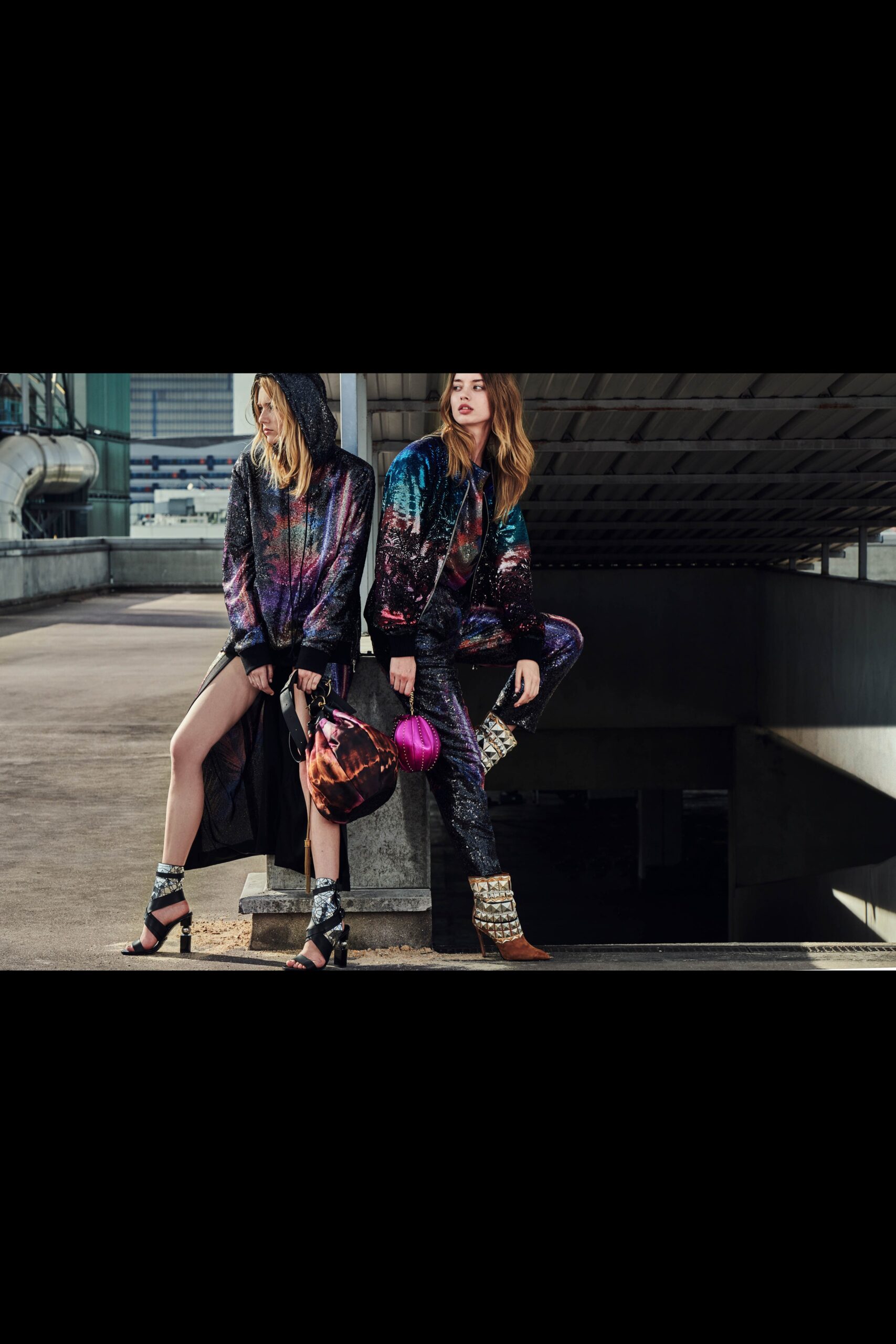 multi-colored silk jacket and pants