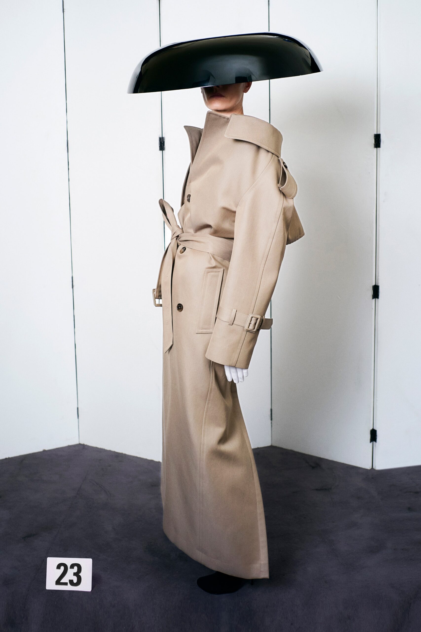 beige relaxed cotton trench coat