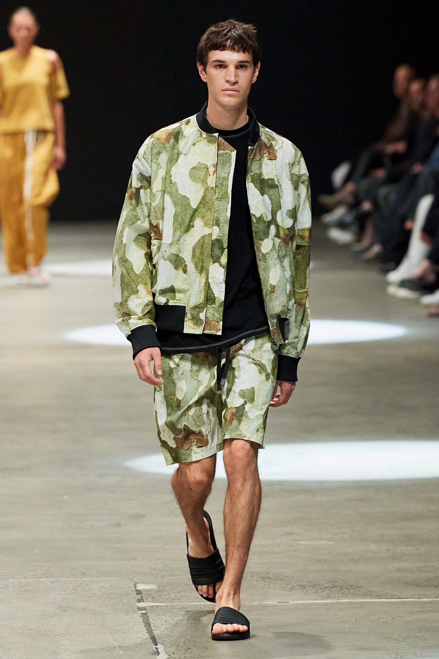 relaxed camouflage jacket and shorts