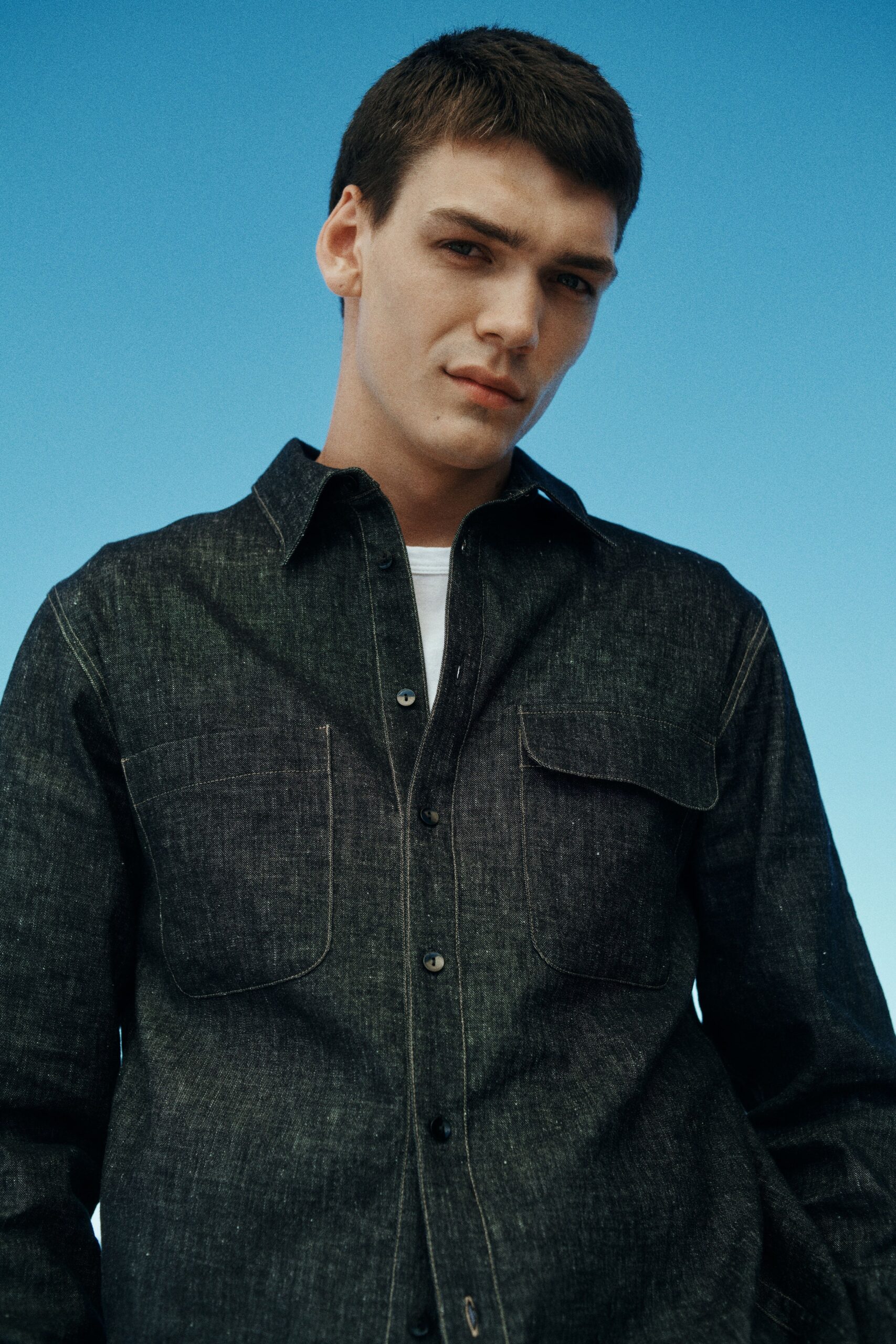 black denim relaxed shirt