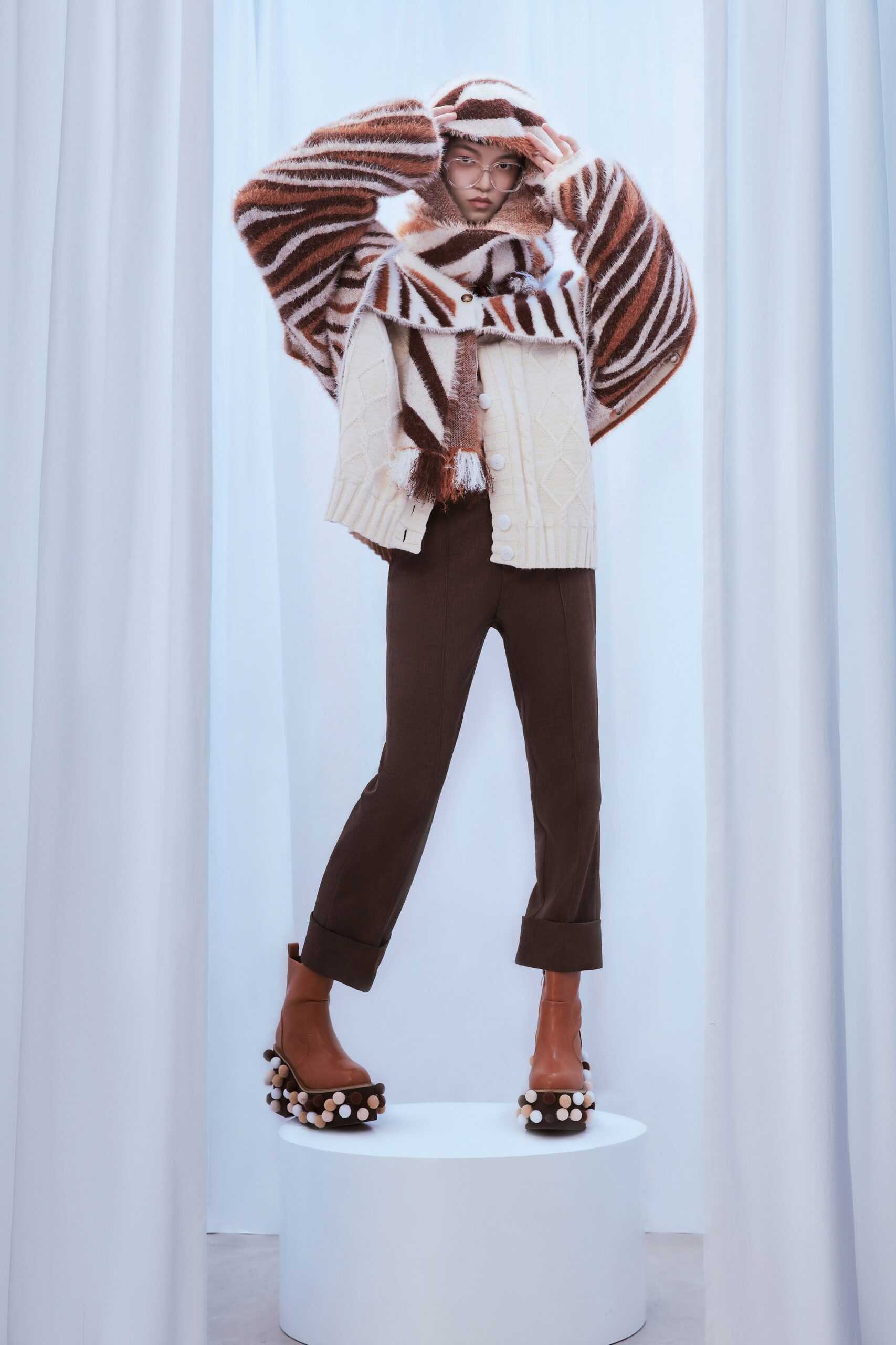 brown leather embellished boots