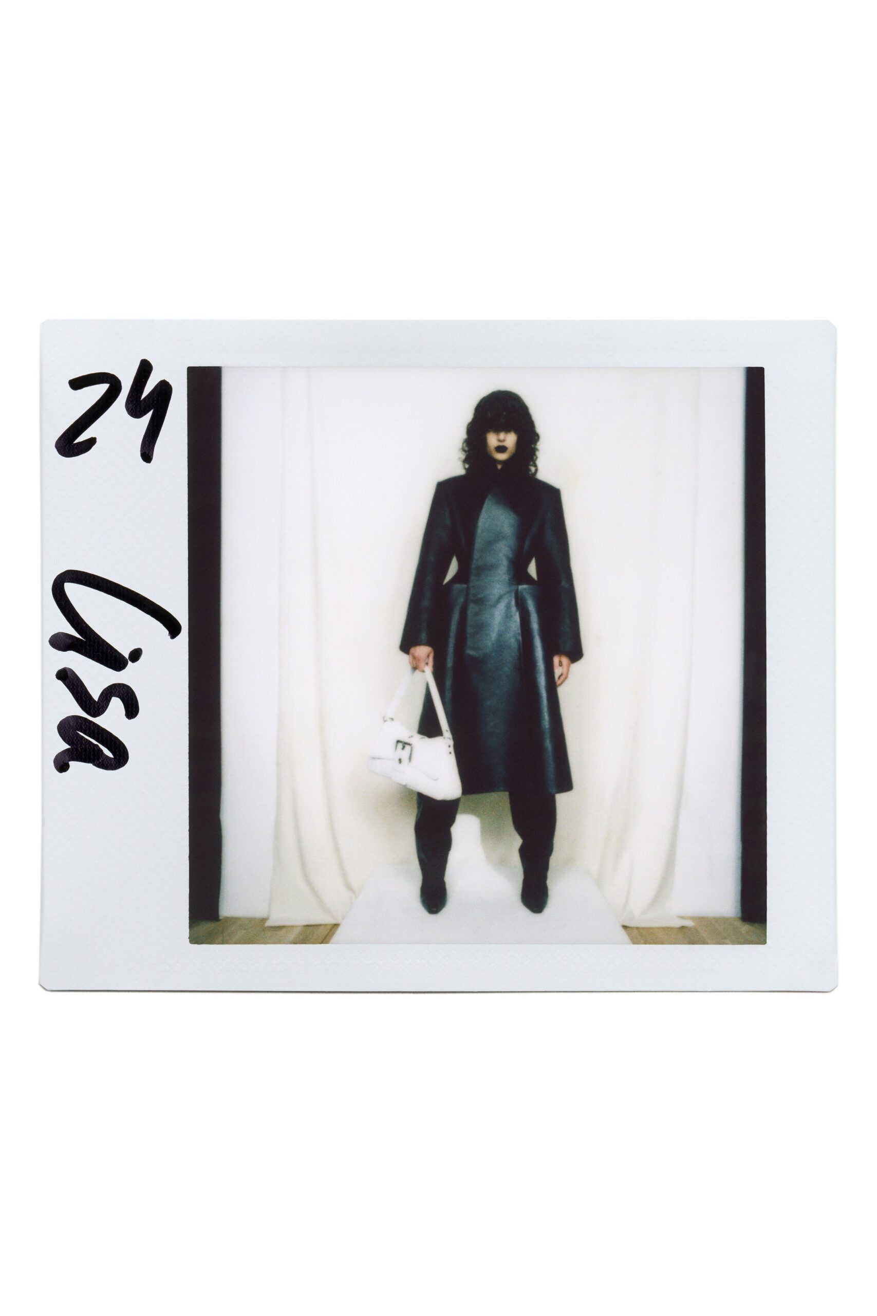 black leather fitted coat