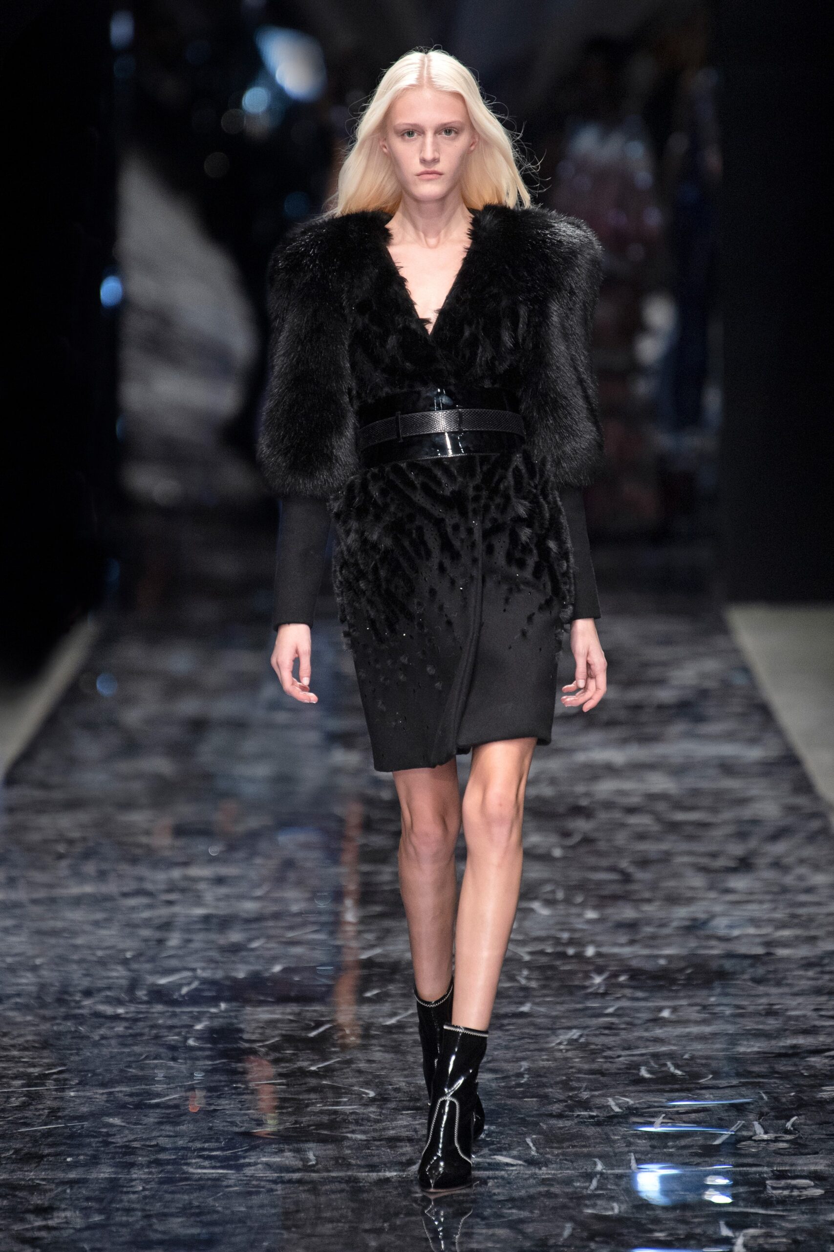 black fur dress and coat