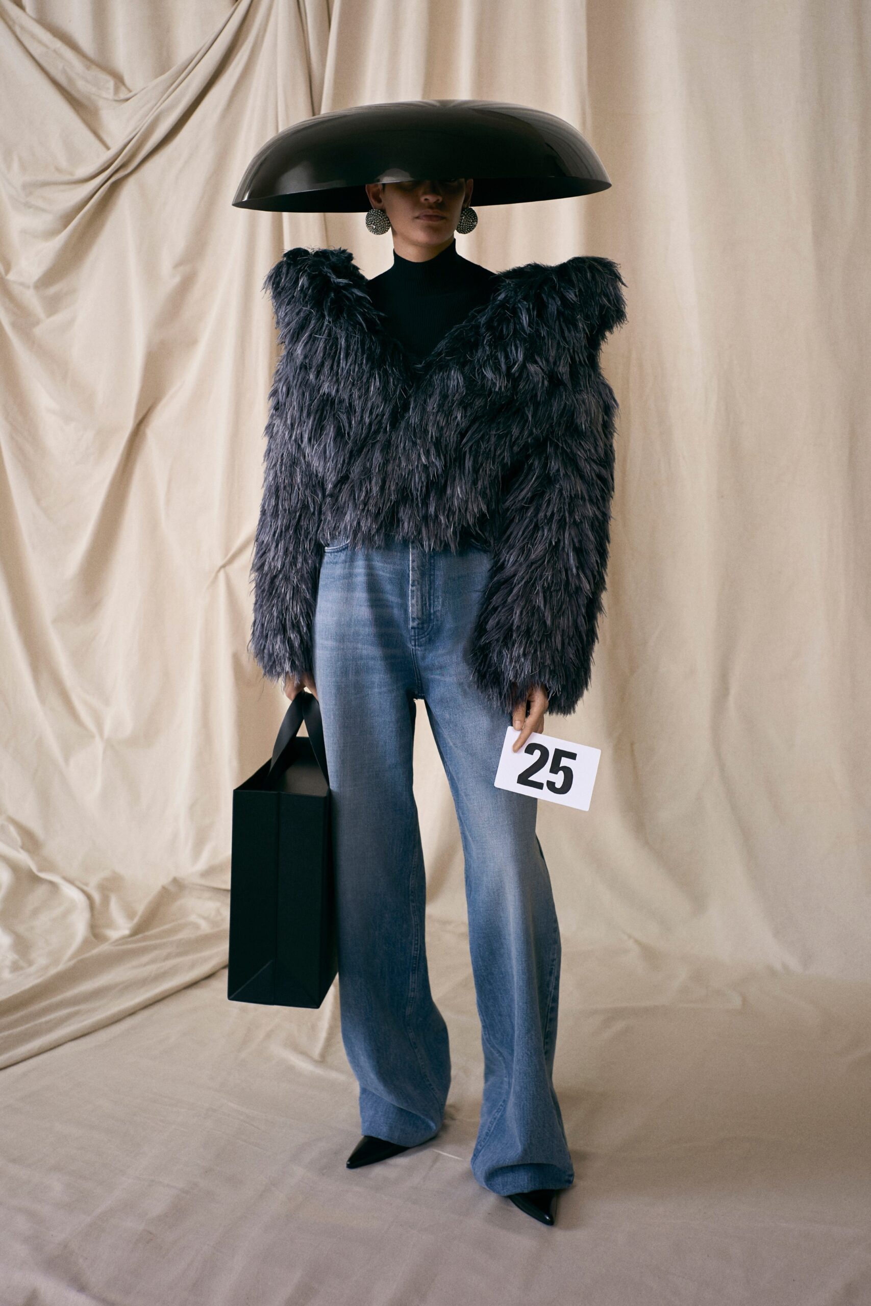gray faux-fur long-sleeve oversized layered jacket