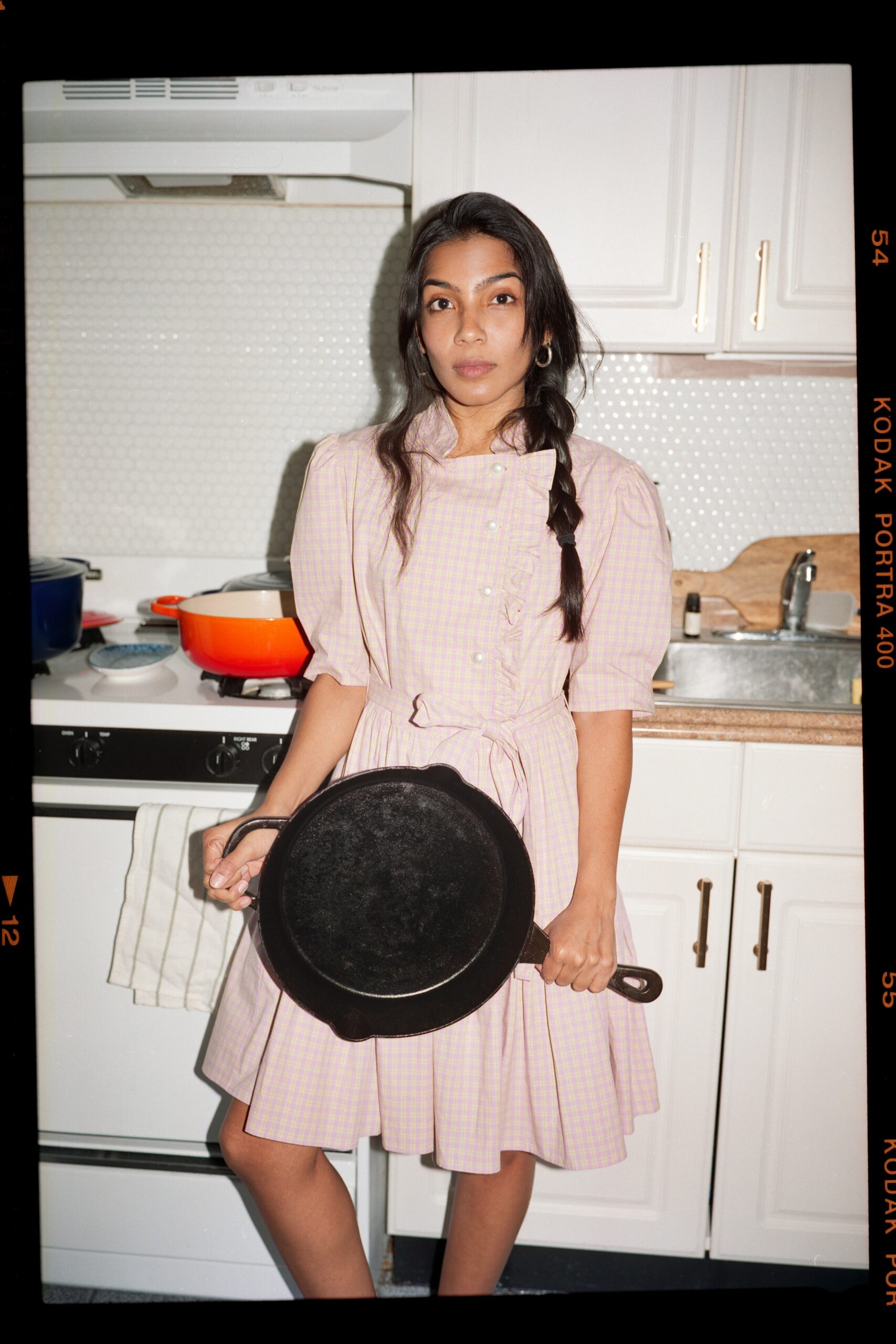 pink cotton mini dress