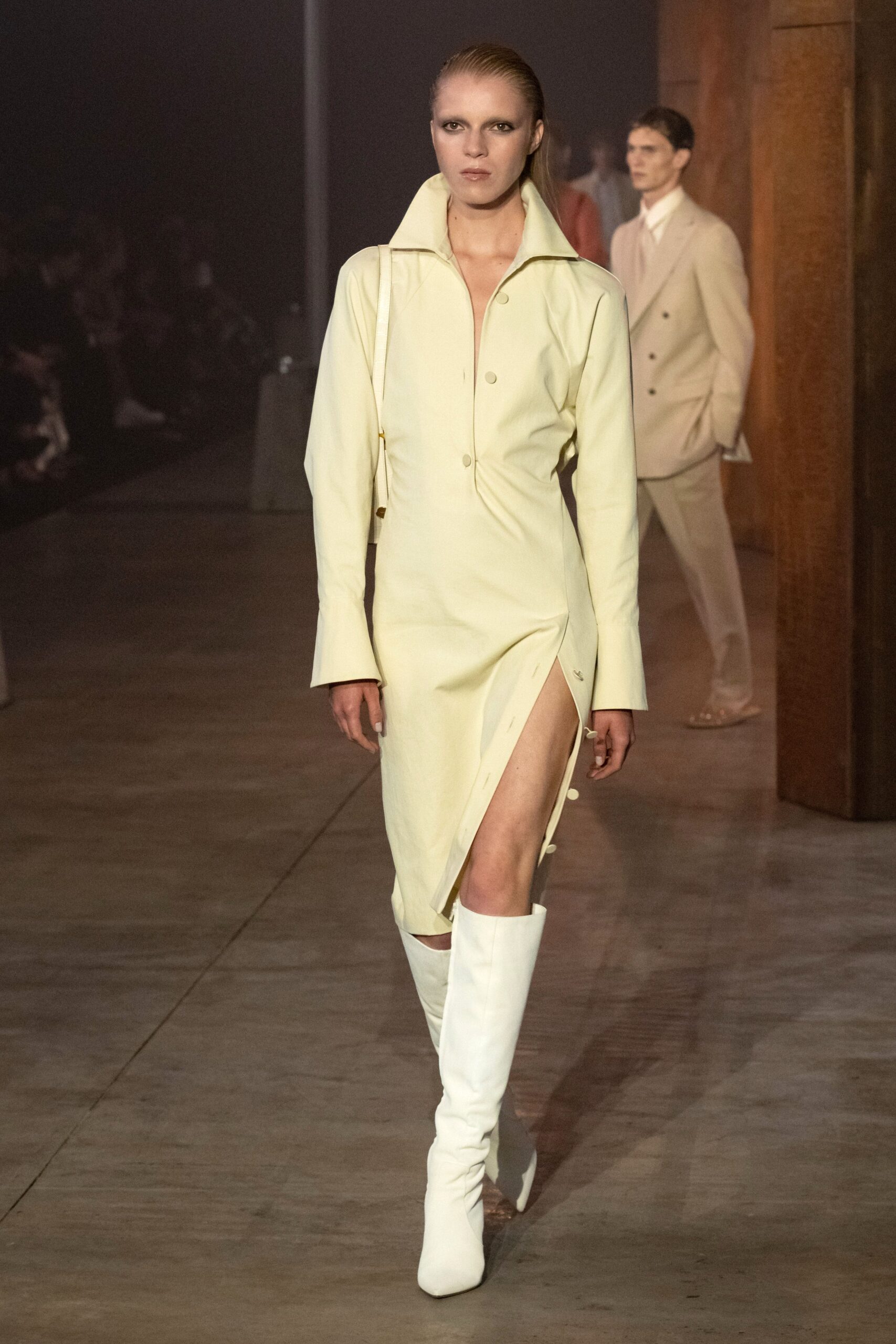 white leather fitted boots