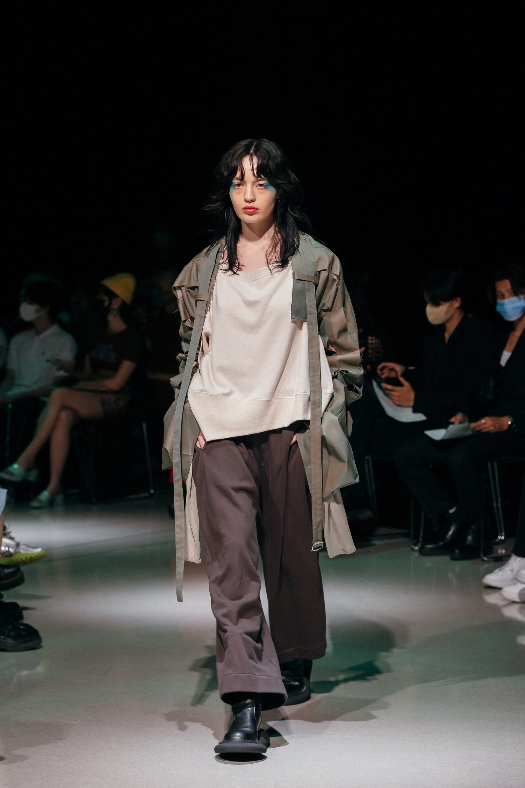 beige trench coat with relaxed top