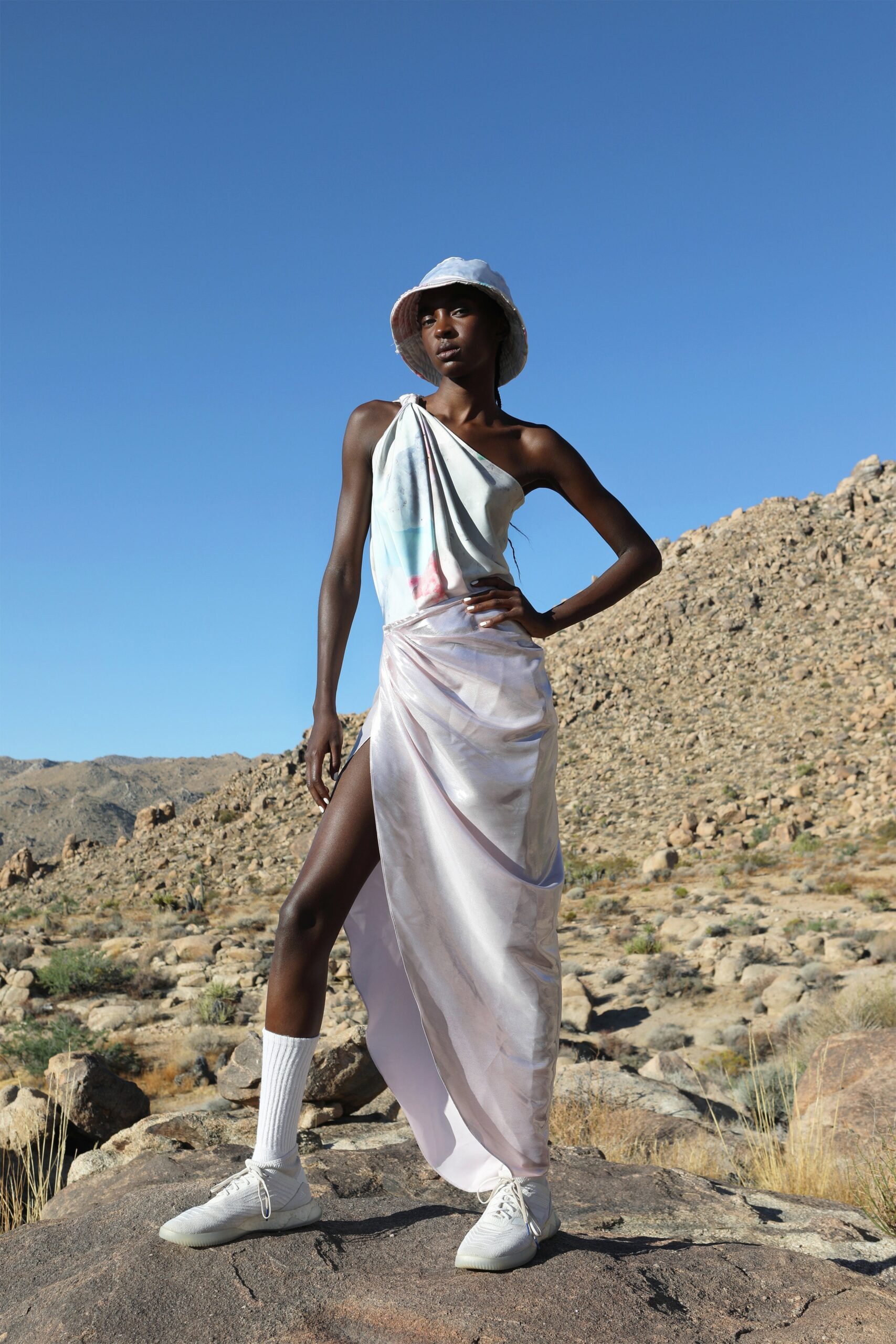 asymmetric silk maxi dress