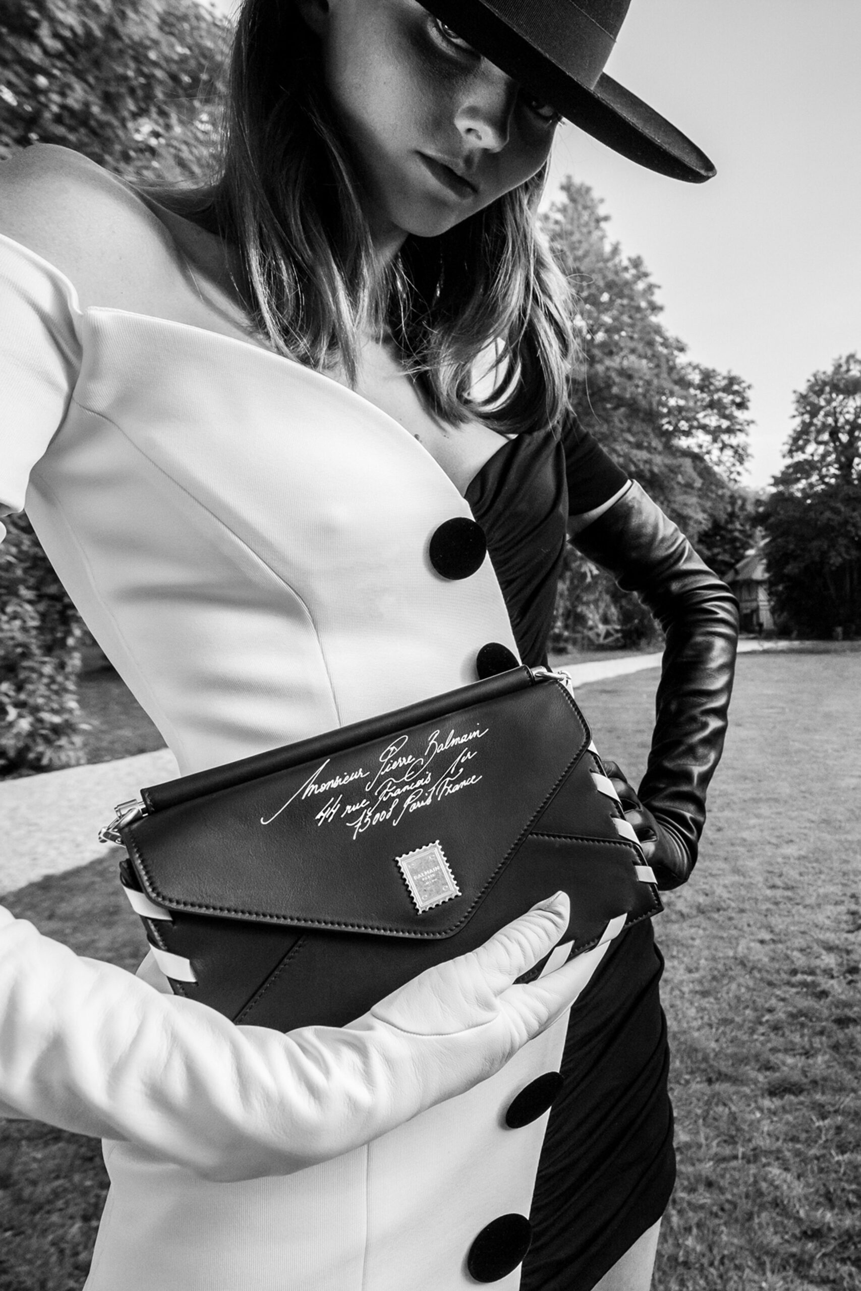 black and white asymmetric dress