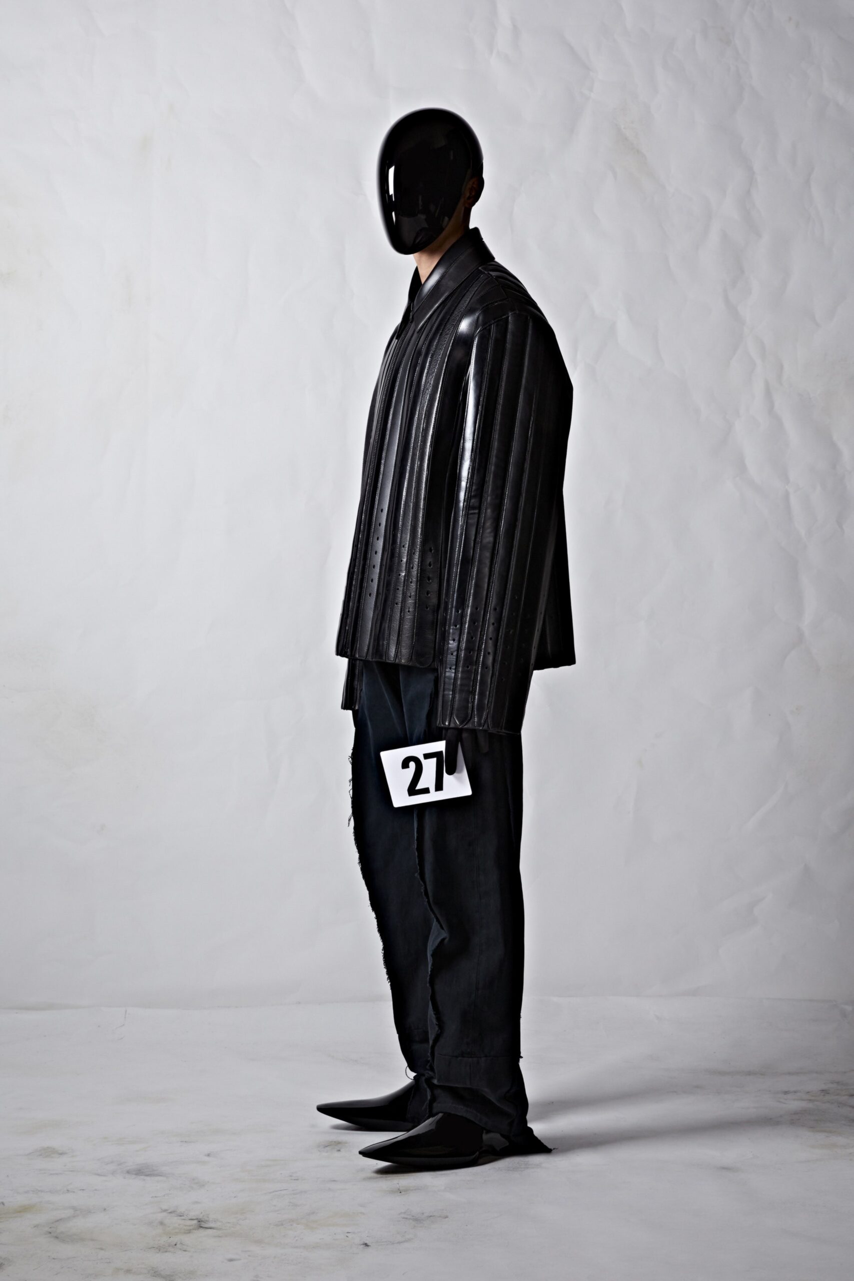 oversized black leather jacket