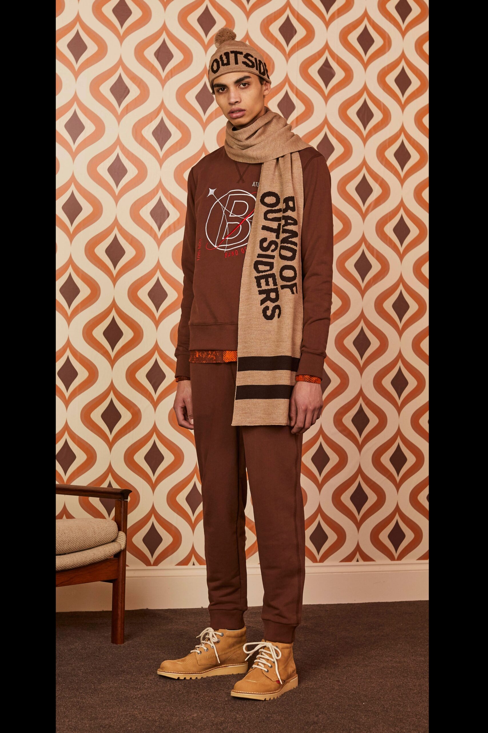 brown relaxed sweater and pants