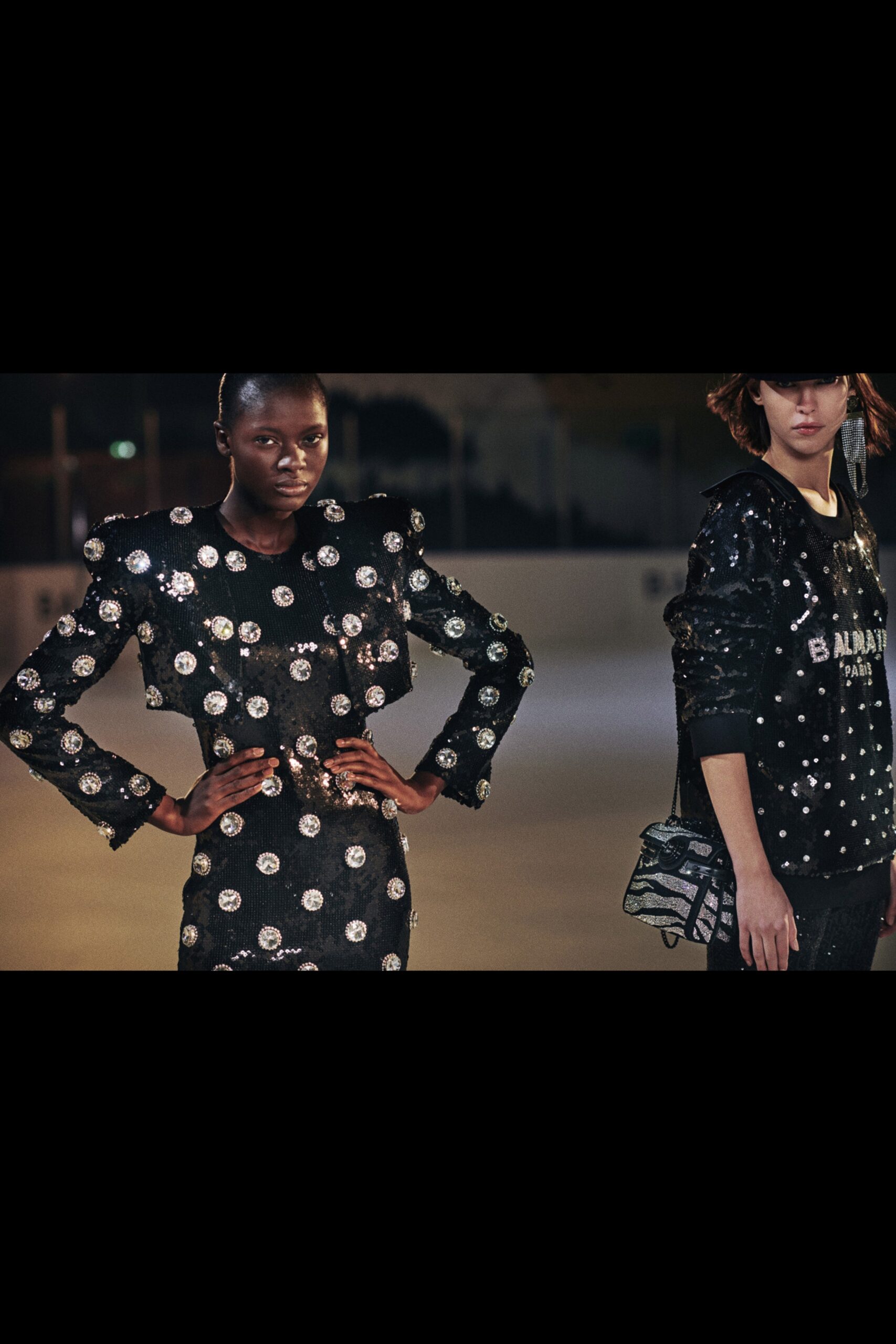 black velvet embellished blazer and top