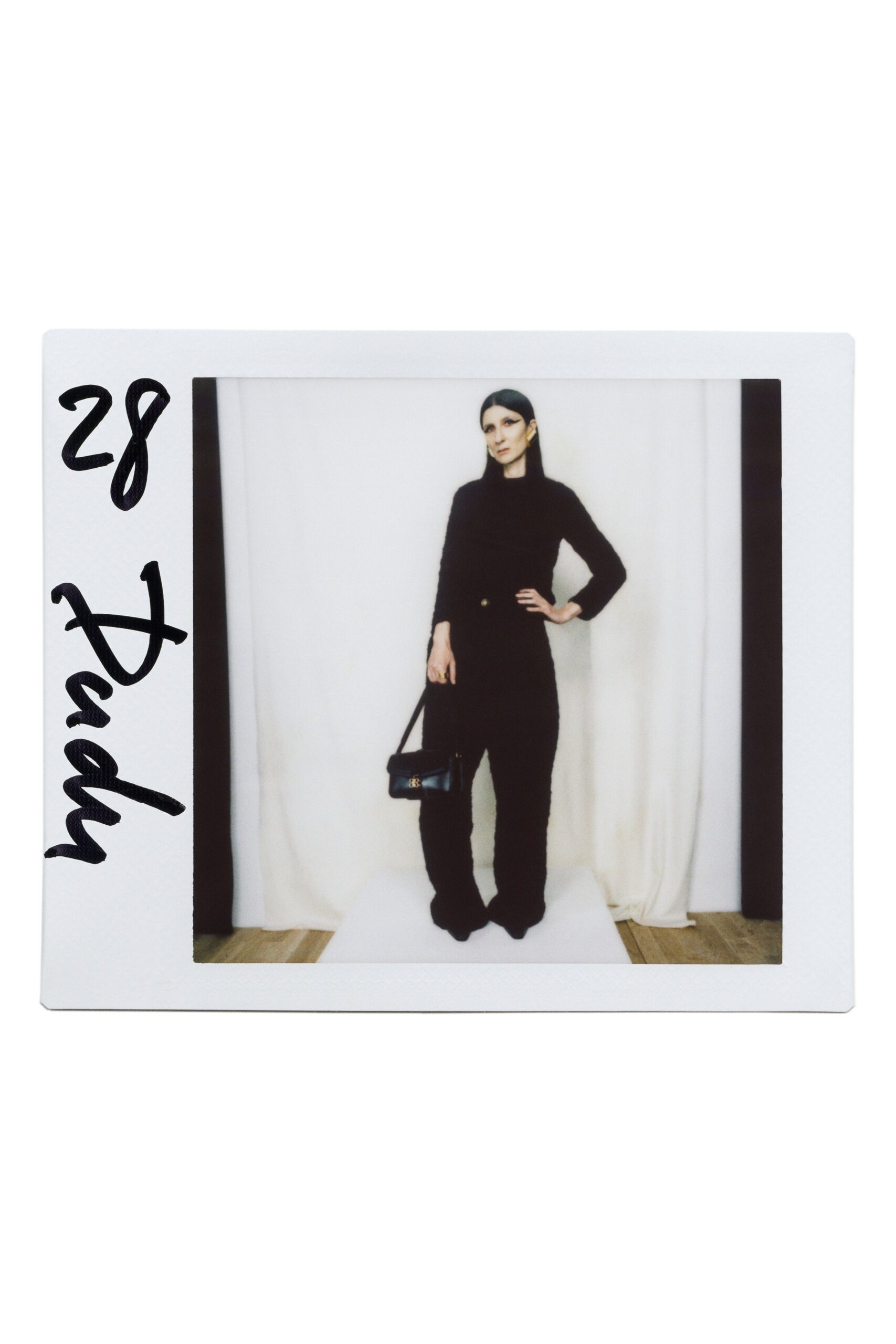 black fitted top with relaxed pants