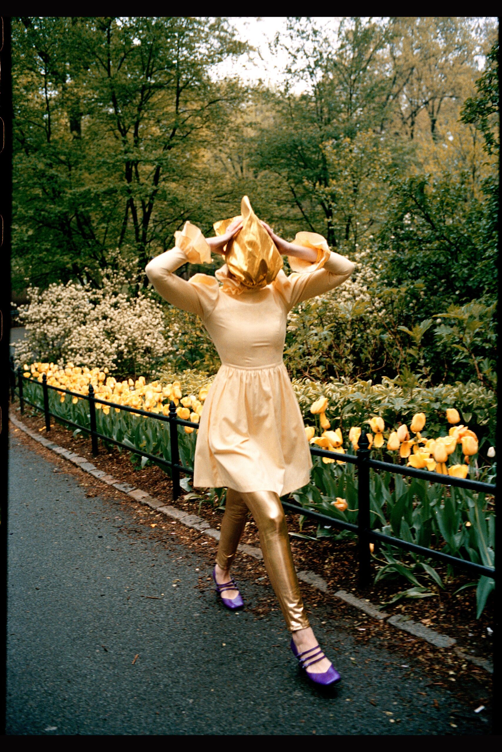 gold satin mini dress with fitted pants