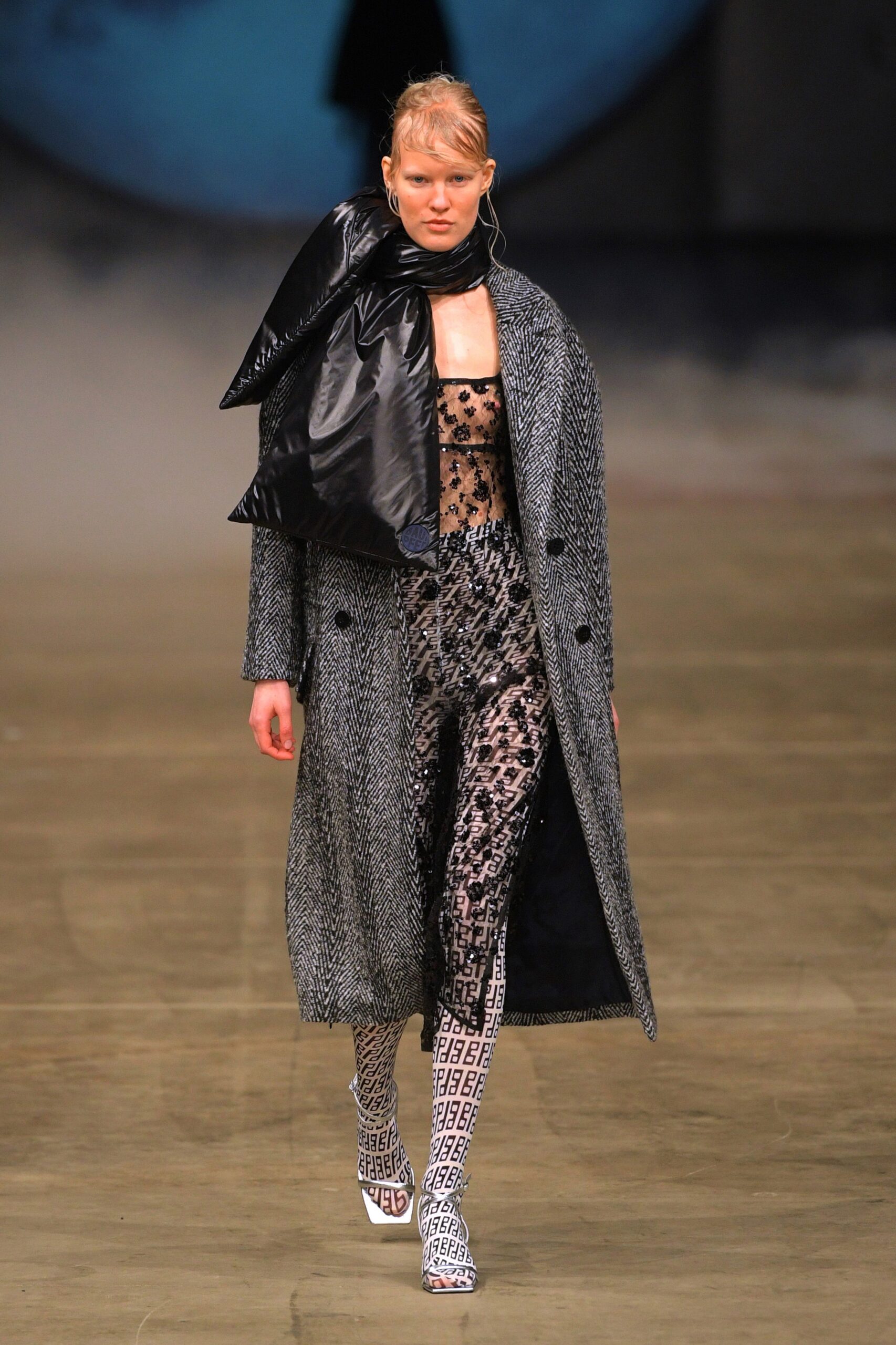 black silk draped scarf