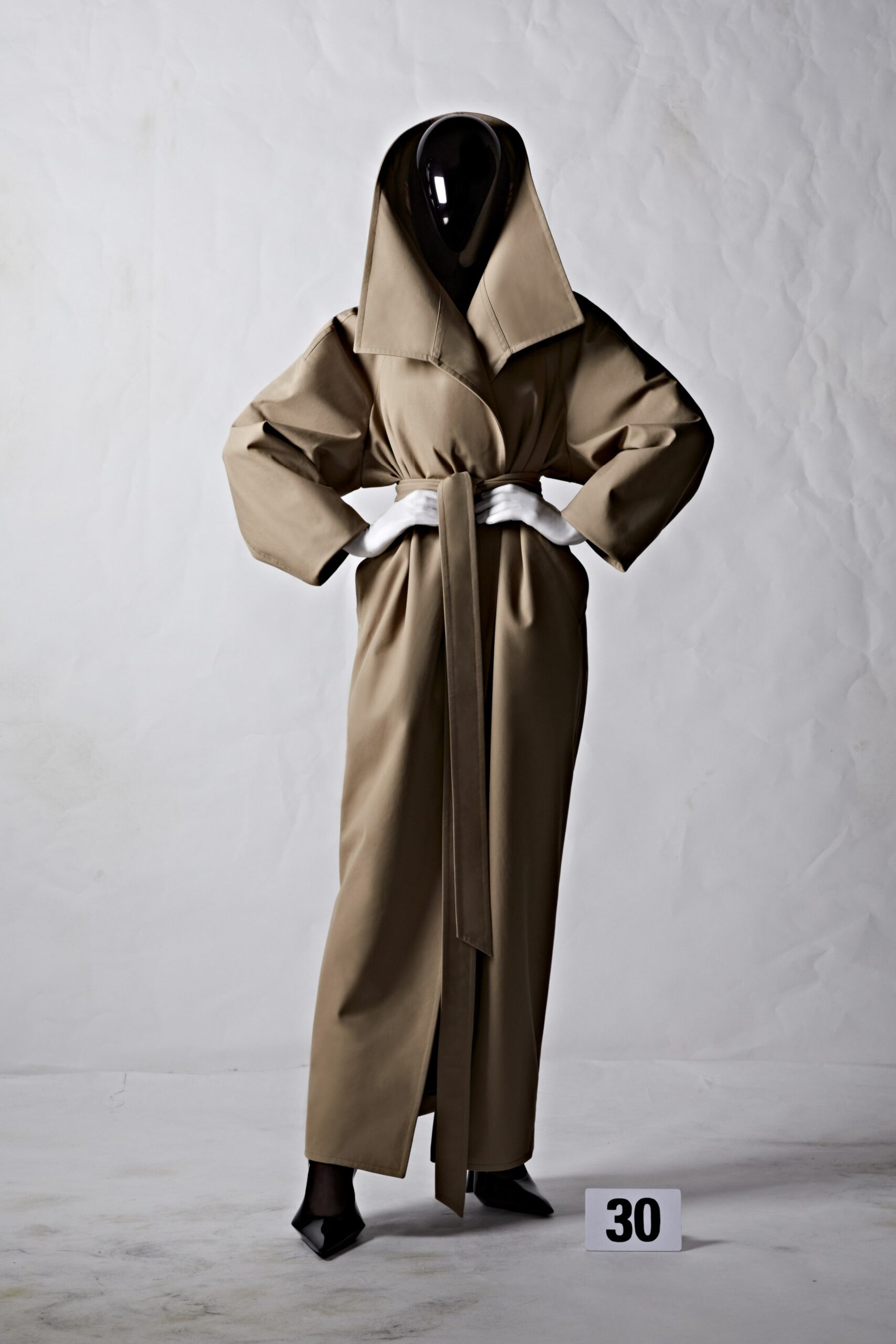 beige oversized belted trench coat