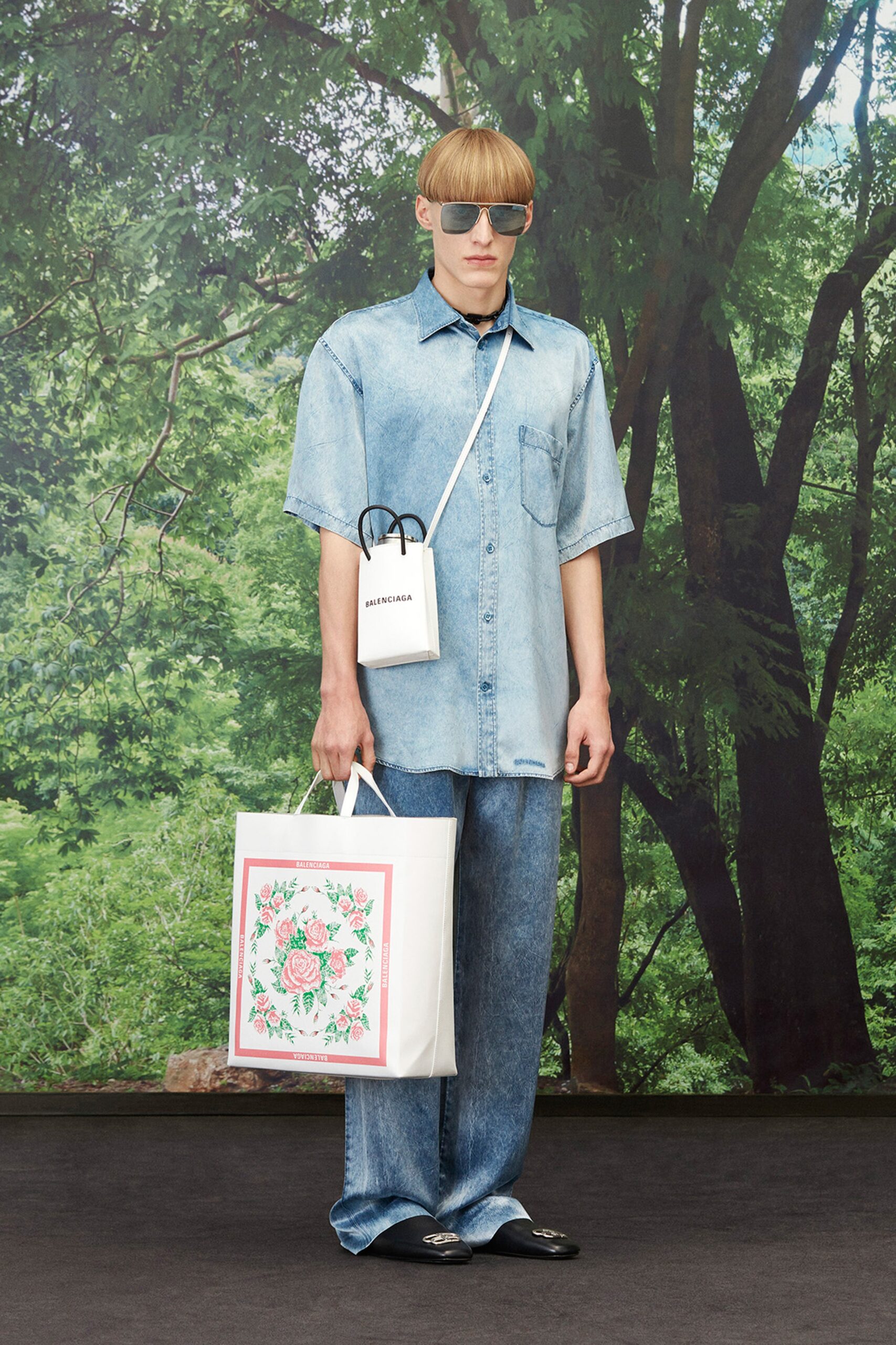 white printed bag
