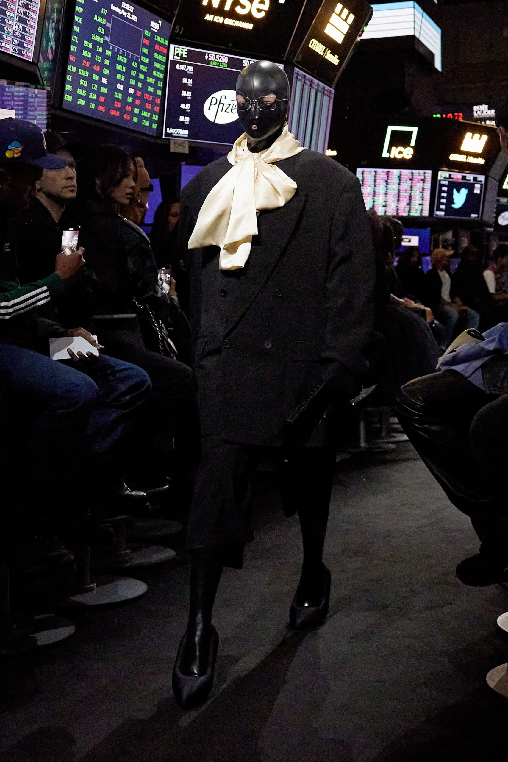 black oversized blazer with white top