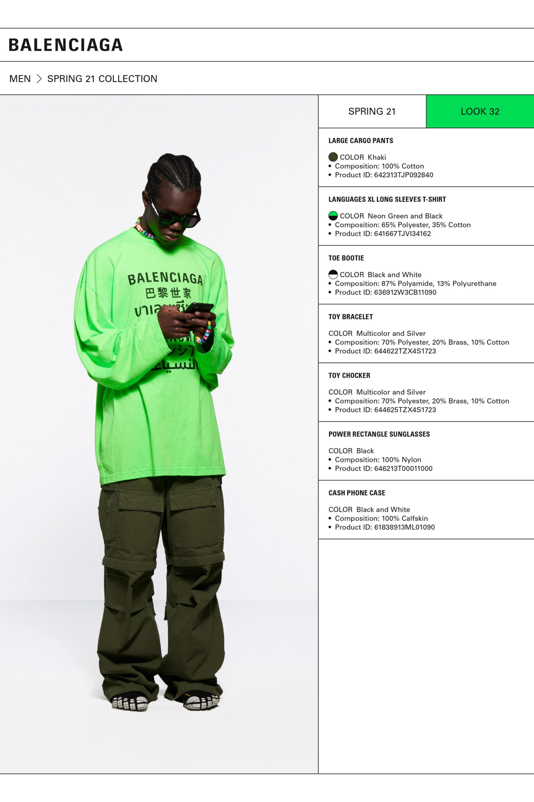 green long-sleeve t-shirt with cargo pants