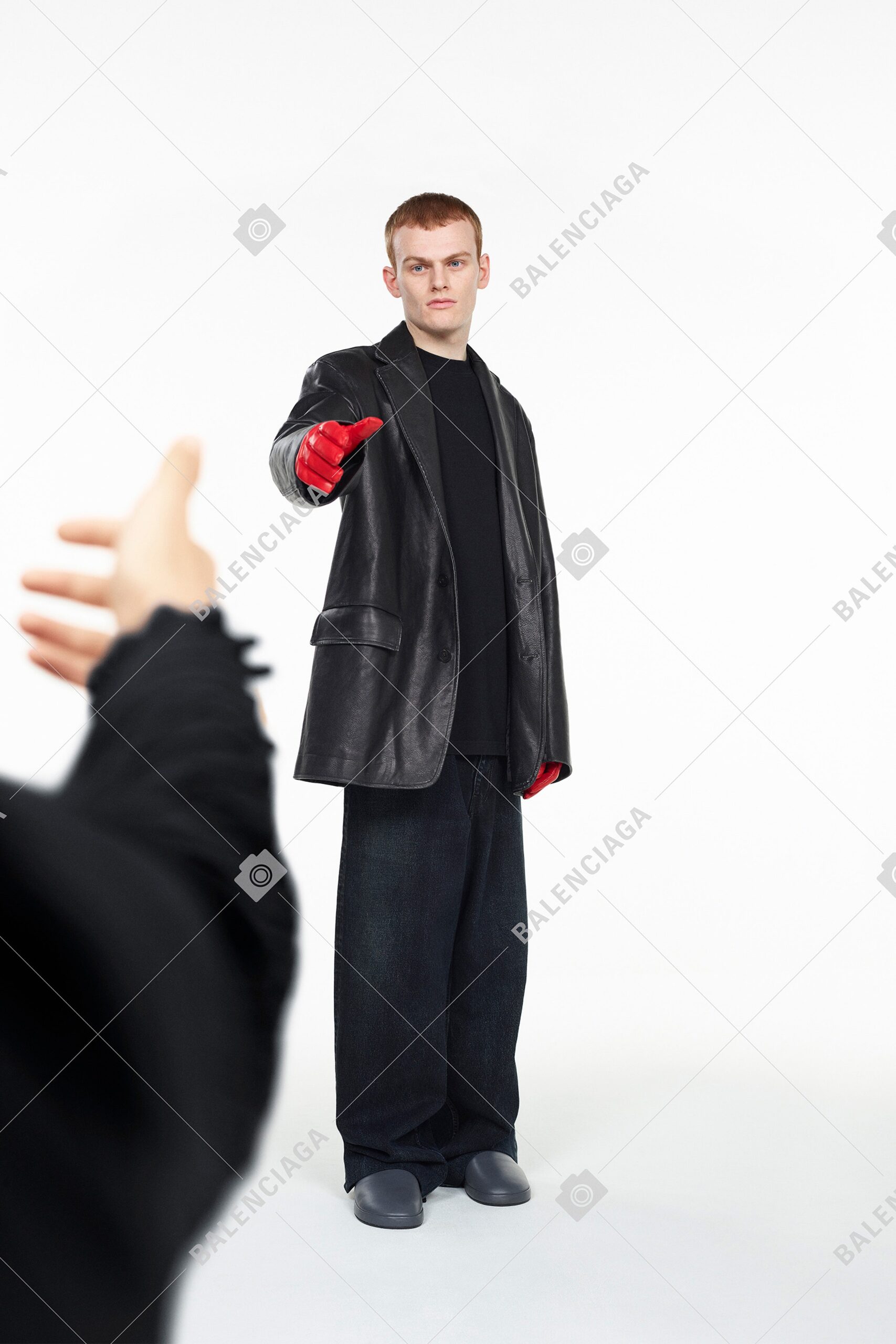 black leather blazer with t-shirt