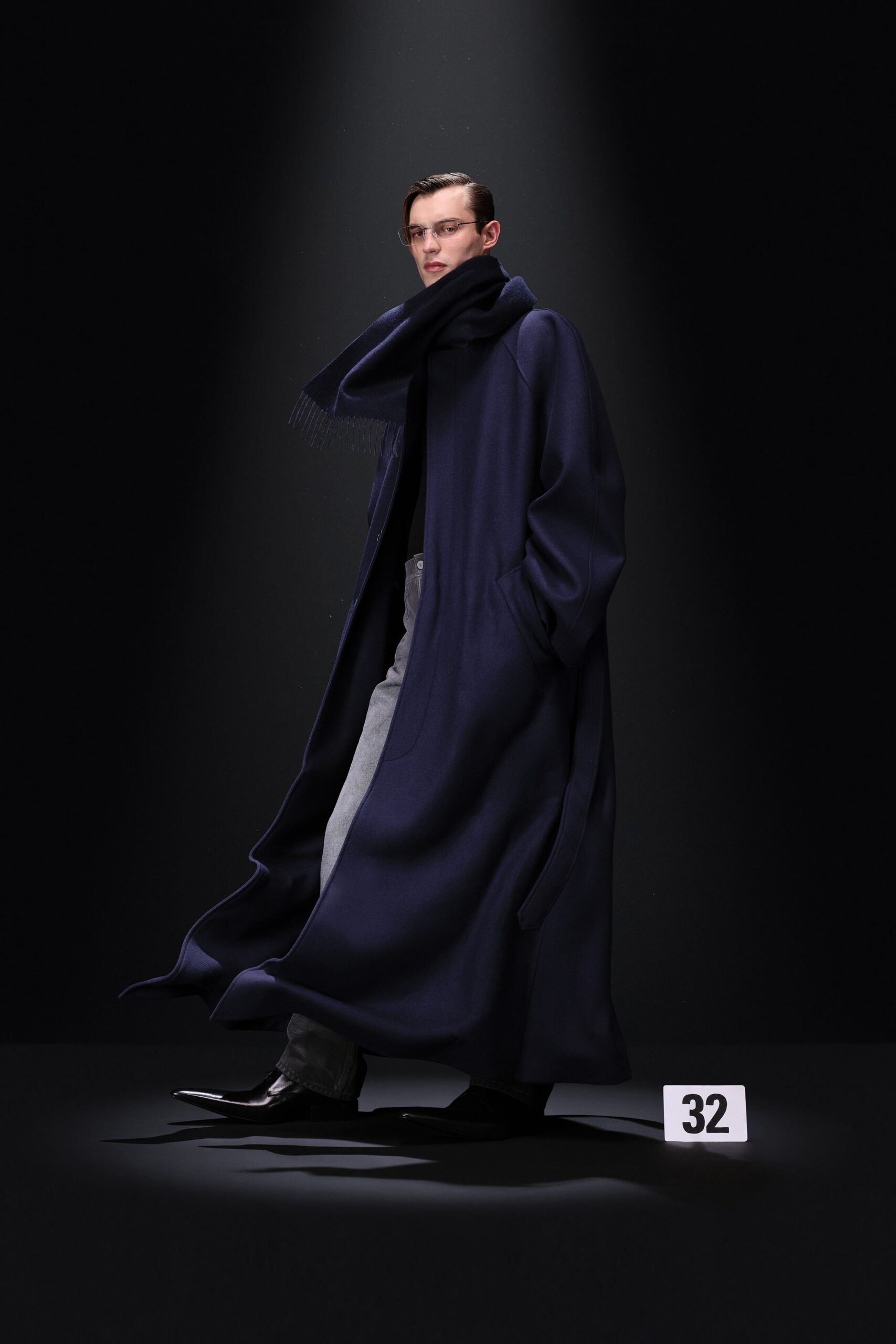 navy wool relaxed coat