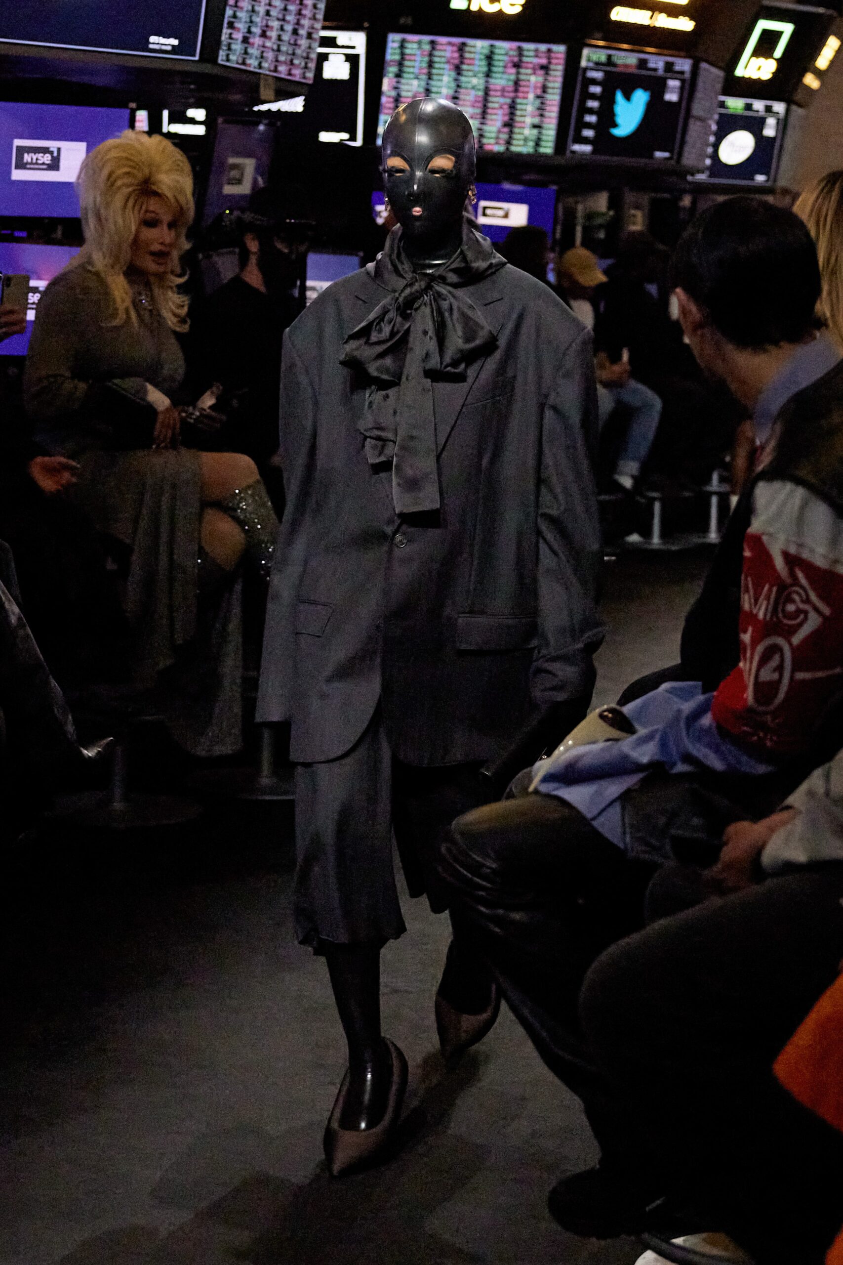oversized gray wool suit