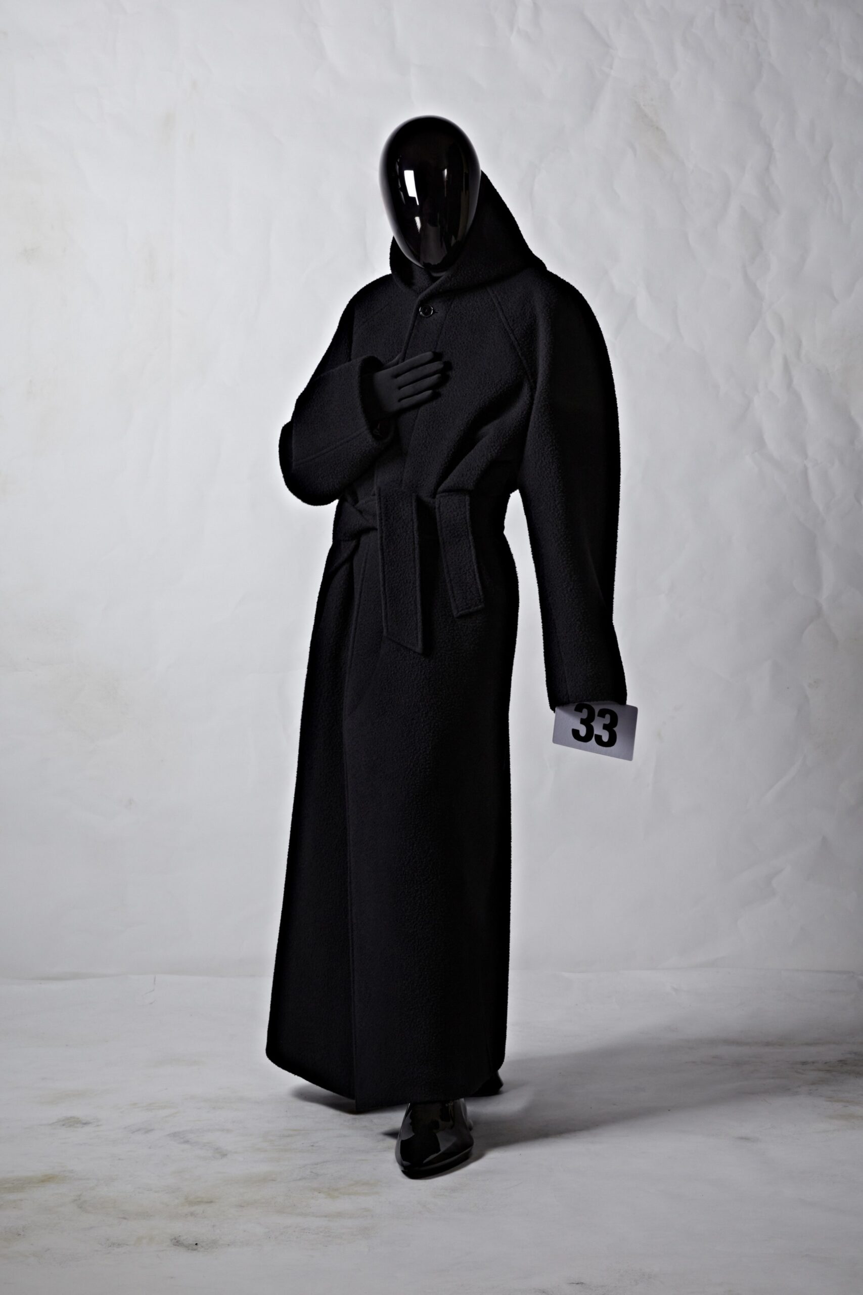 black wool relaxed coat