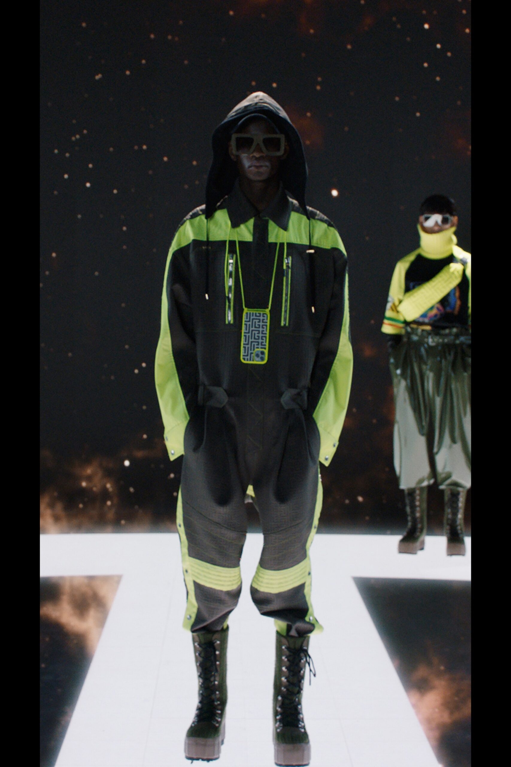 black and green relaxed jumpsuit