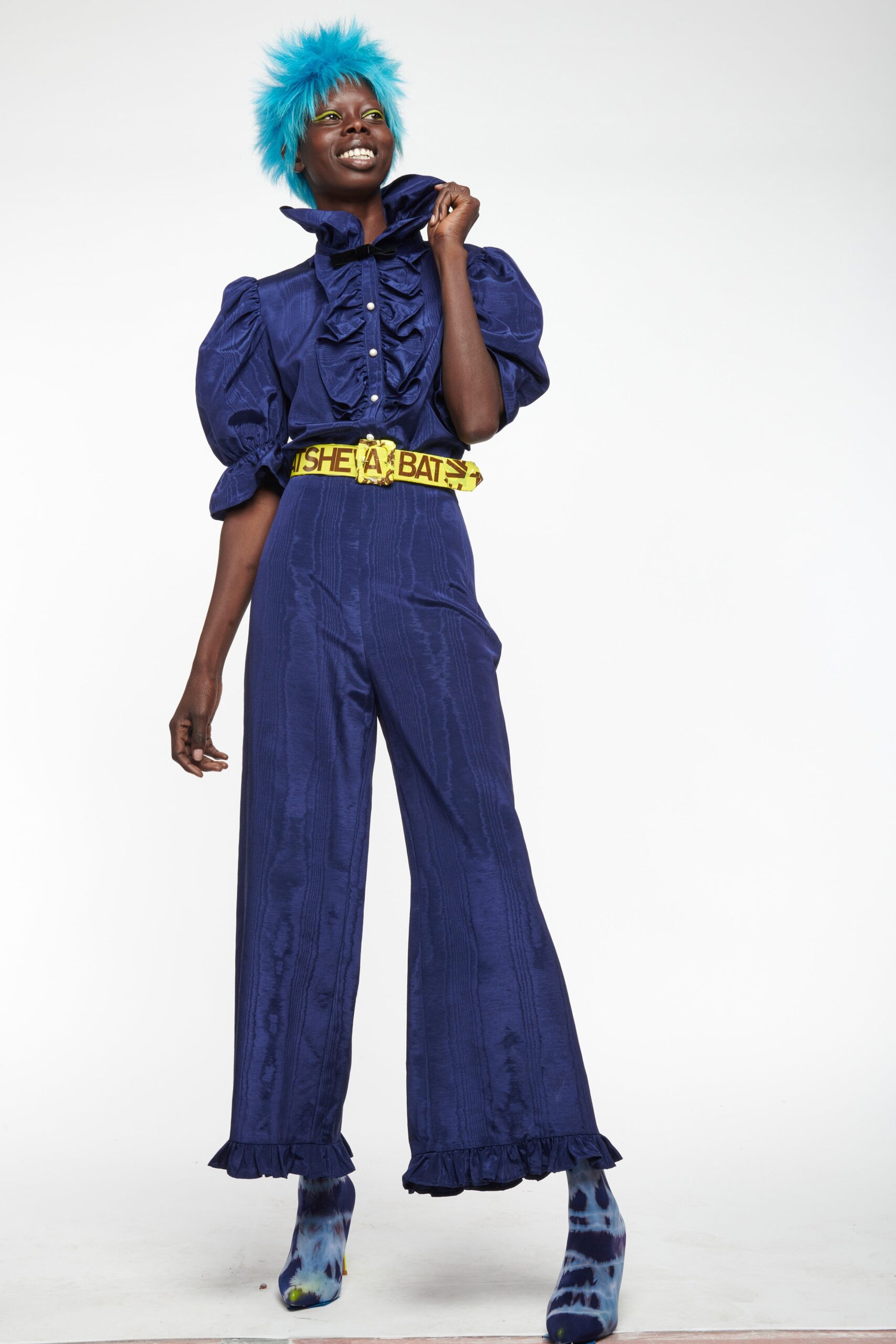 yellow embellished belt