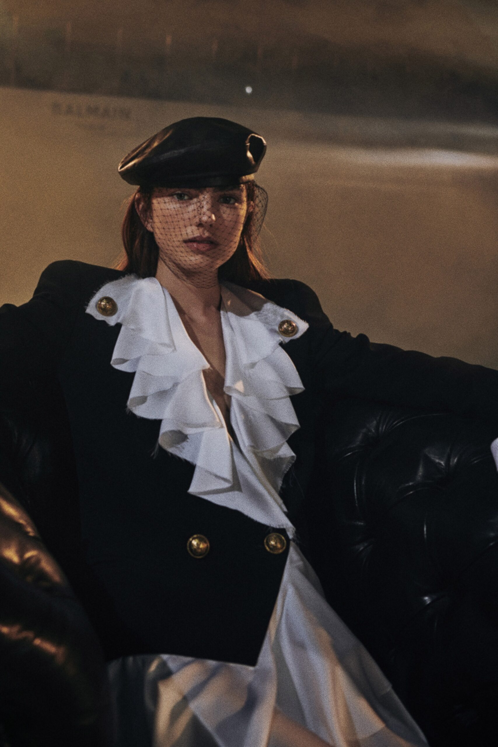 black blazer white dress