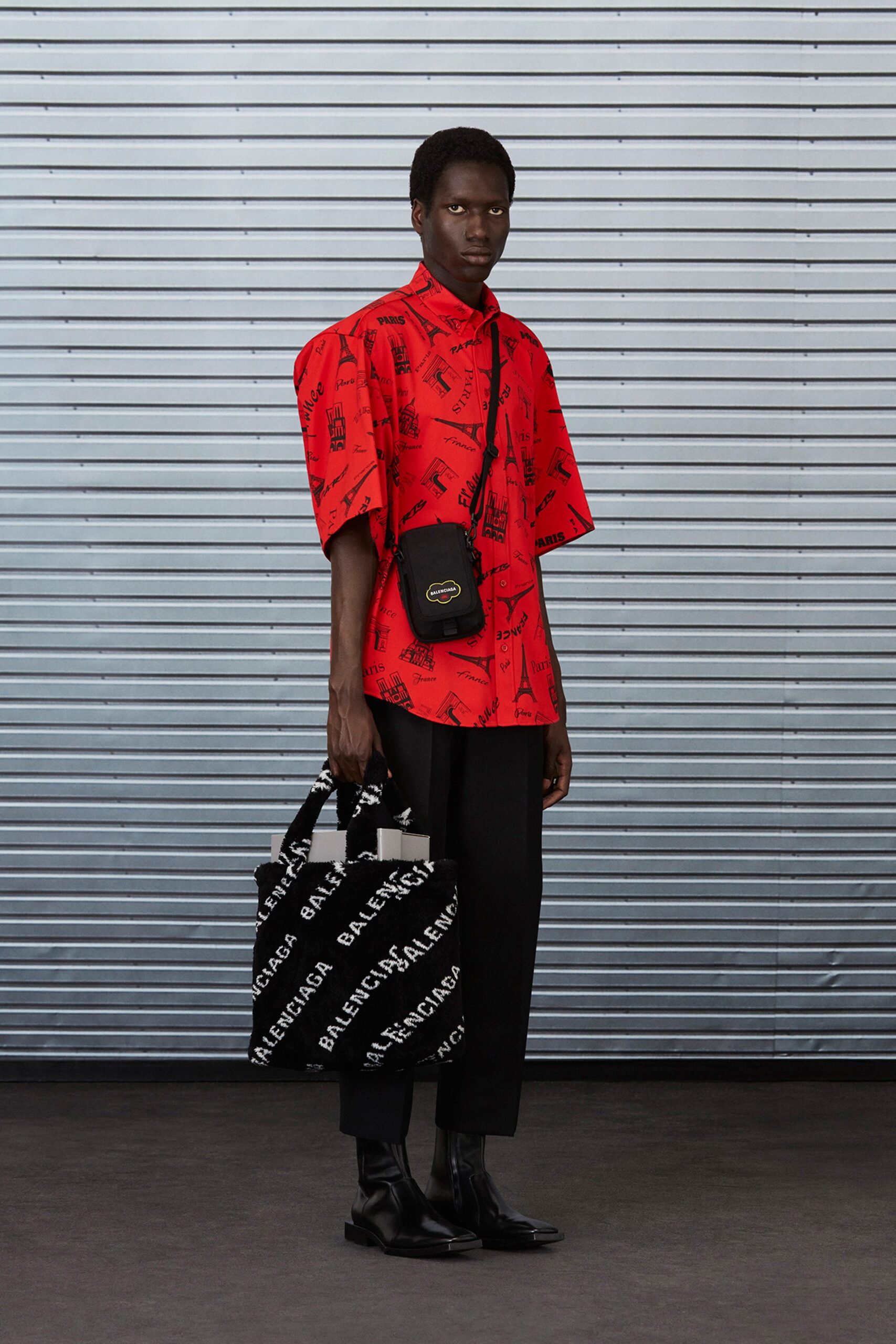 black printed bag
