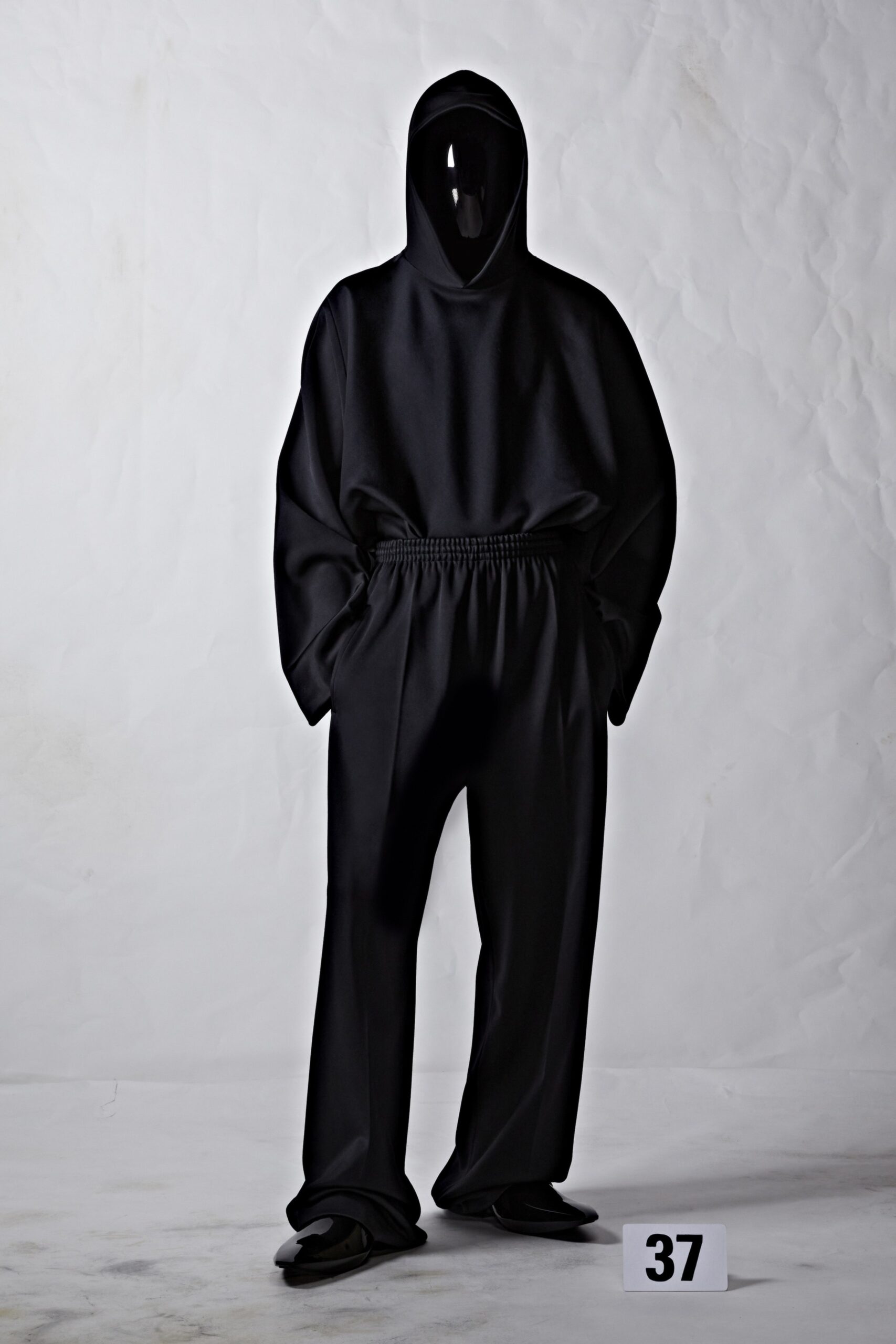 black relaxed hooded jumpsuit