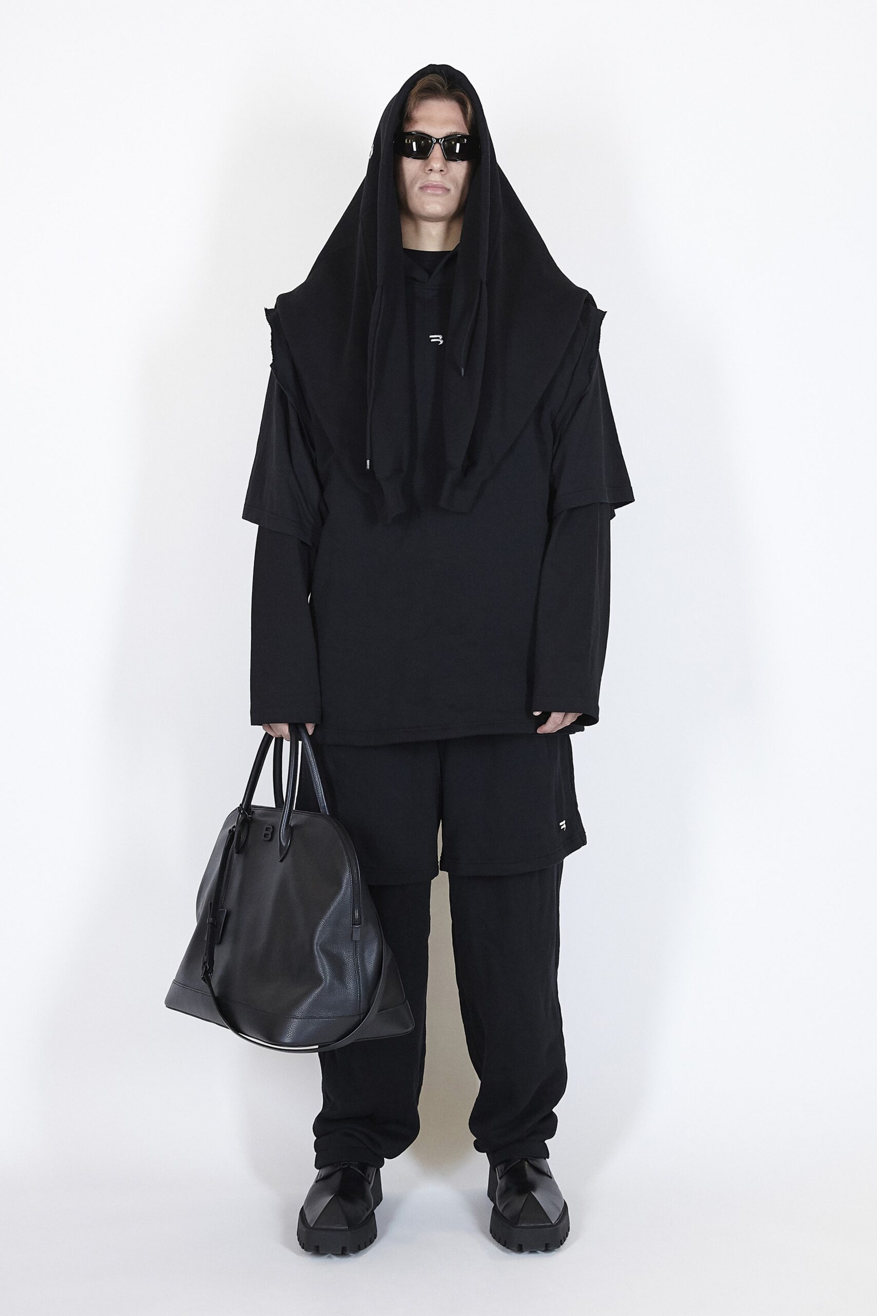 black leather bag