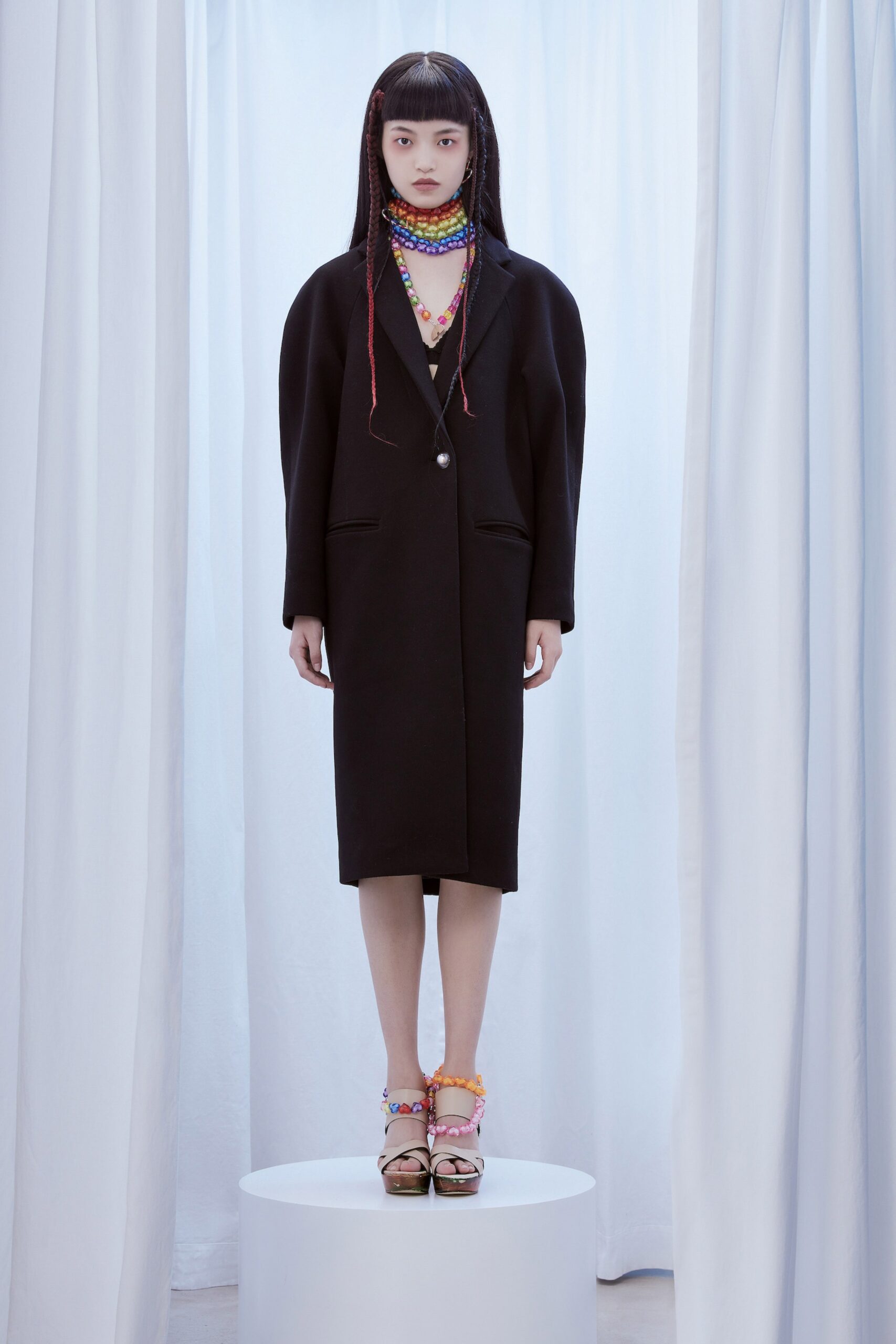 black wool relaxed coat
