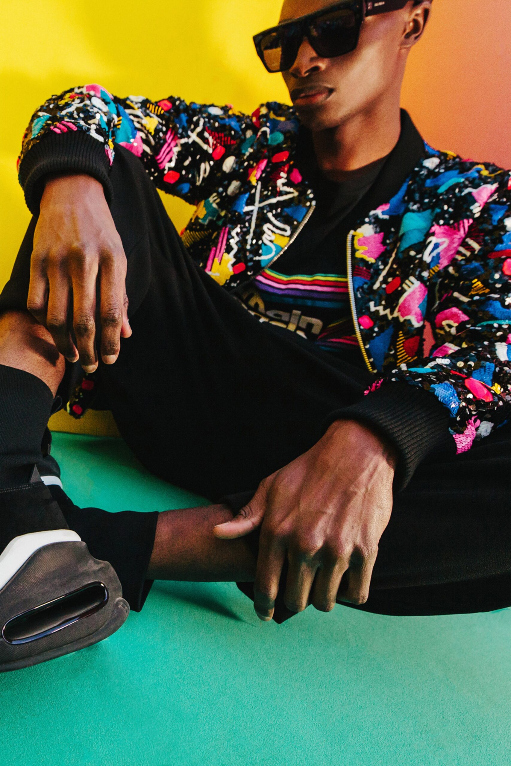 multi-colored embroidered jacket