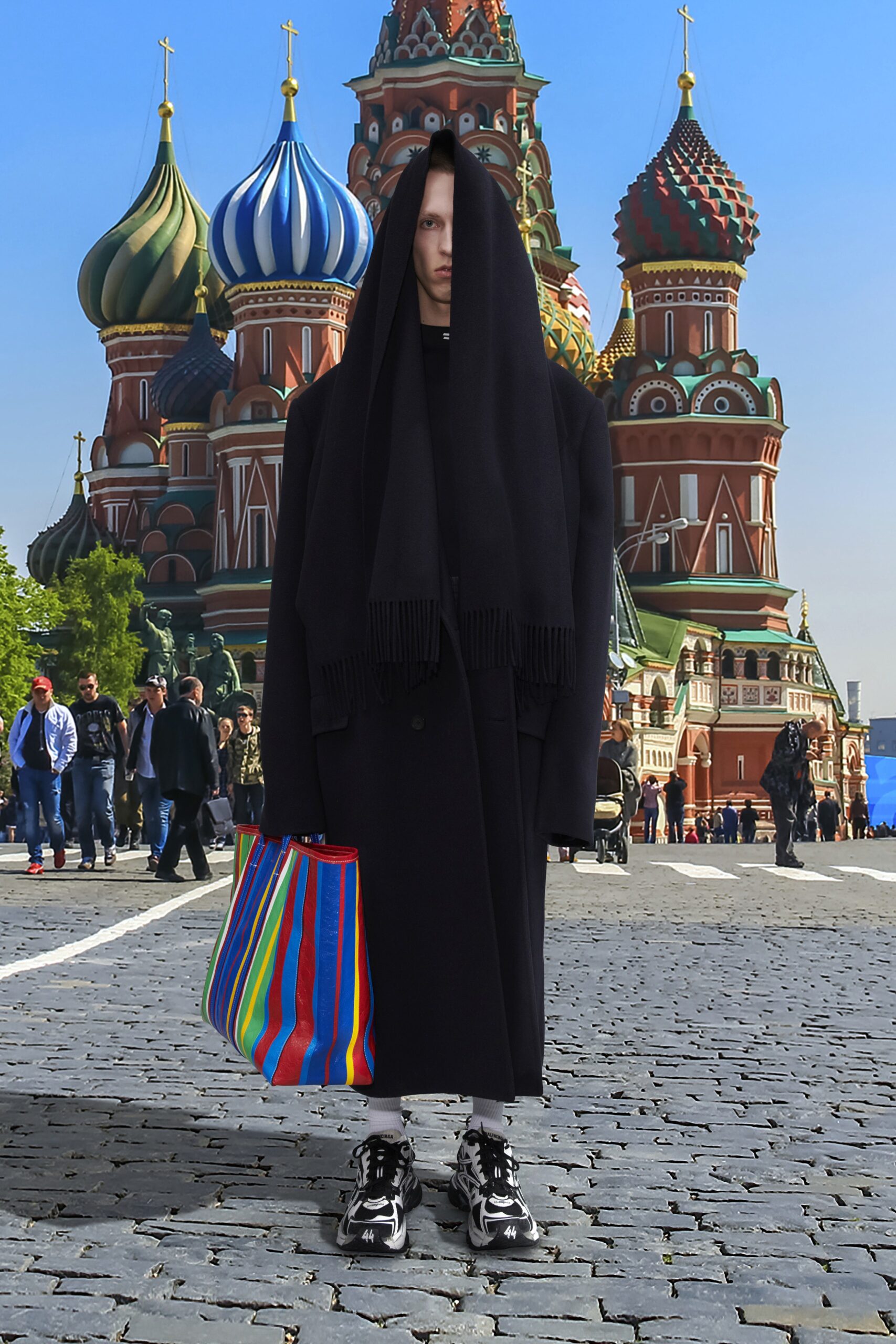 oversized black wool coat