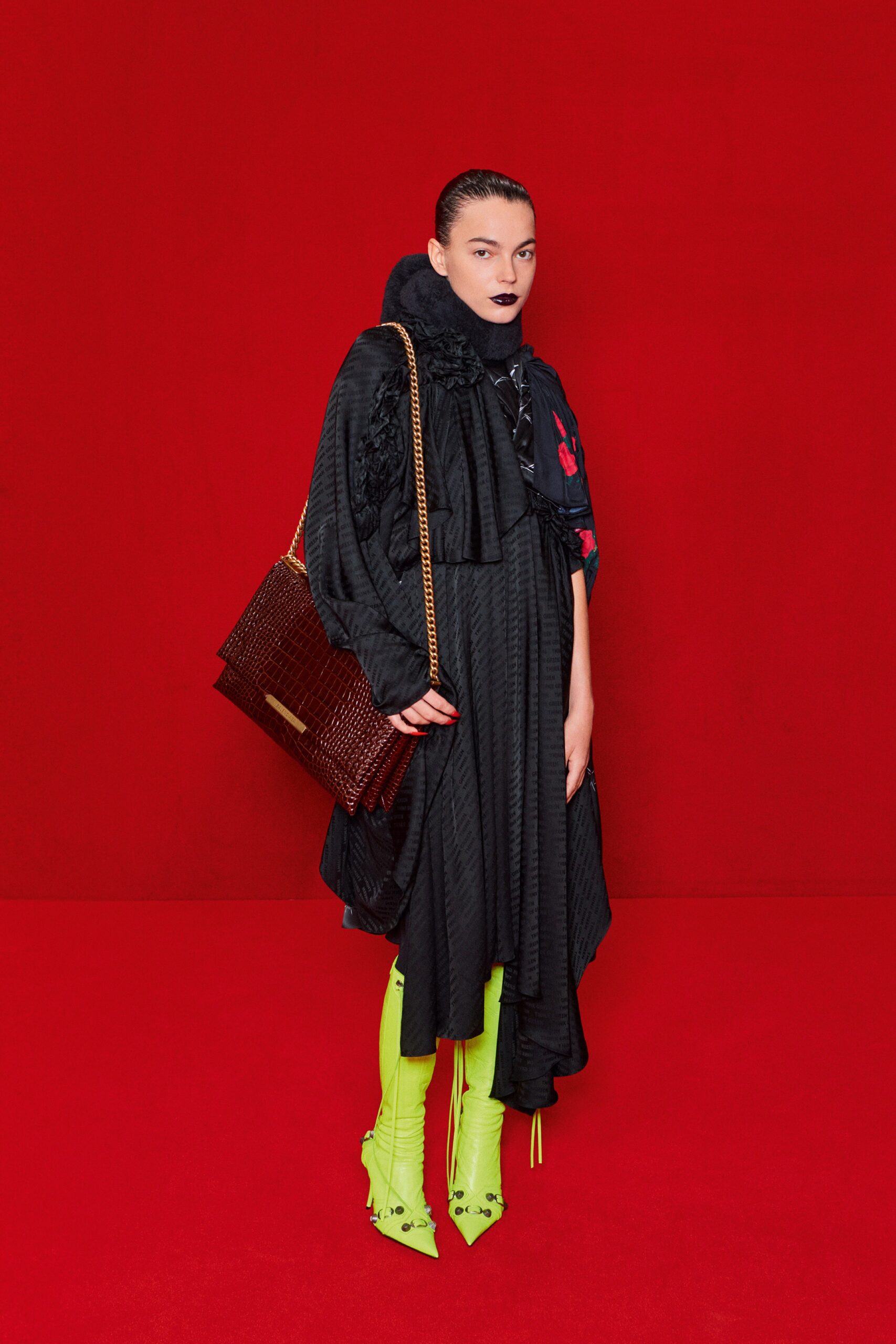 red leather textured bag