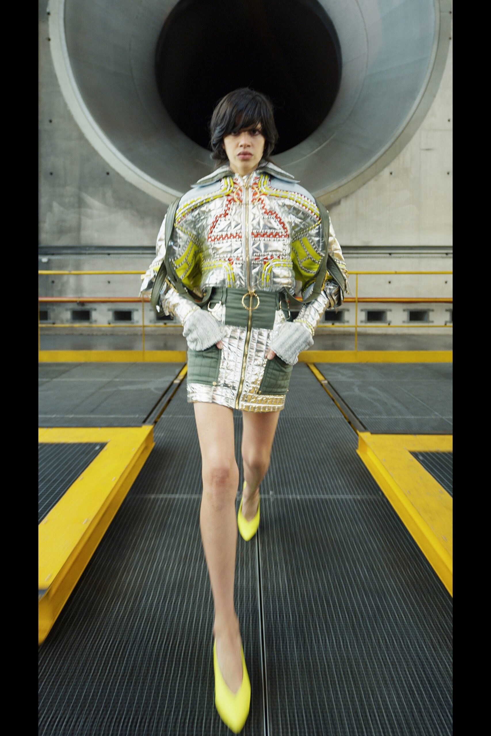 multi-colored fitted mini dress